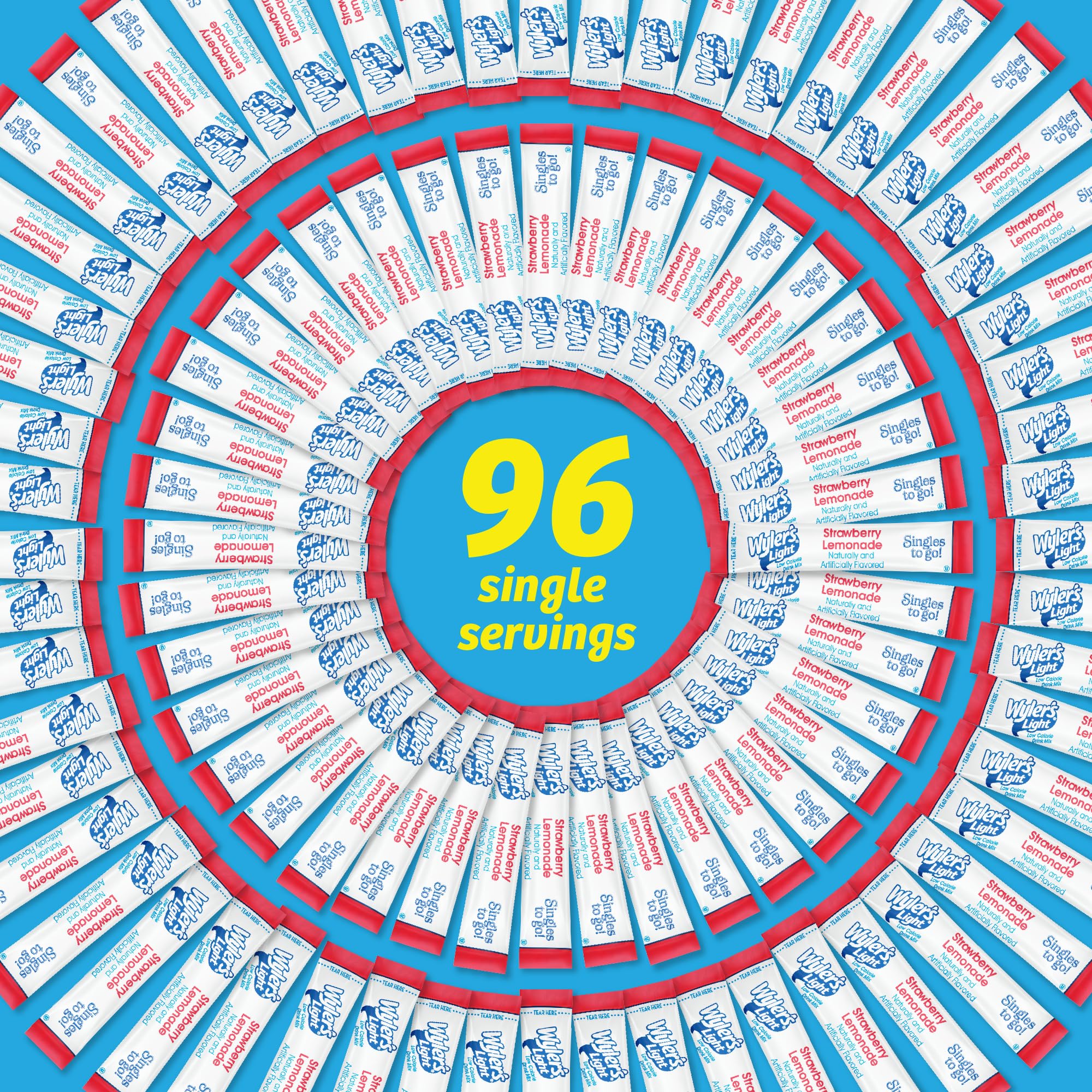Singles Tо Go Powder Packets, Wаter Drink Mix, Strawberry Lemonade, 1 box with 8 count.