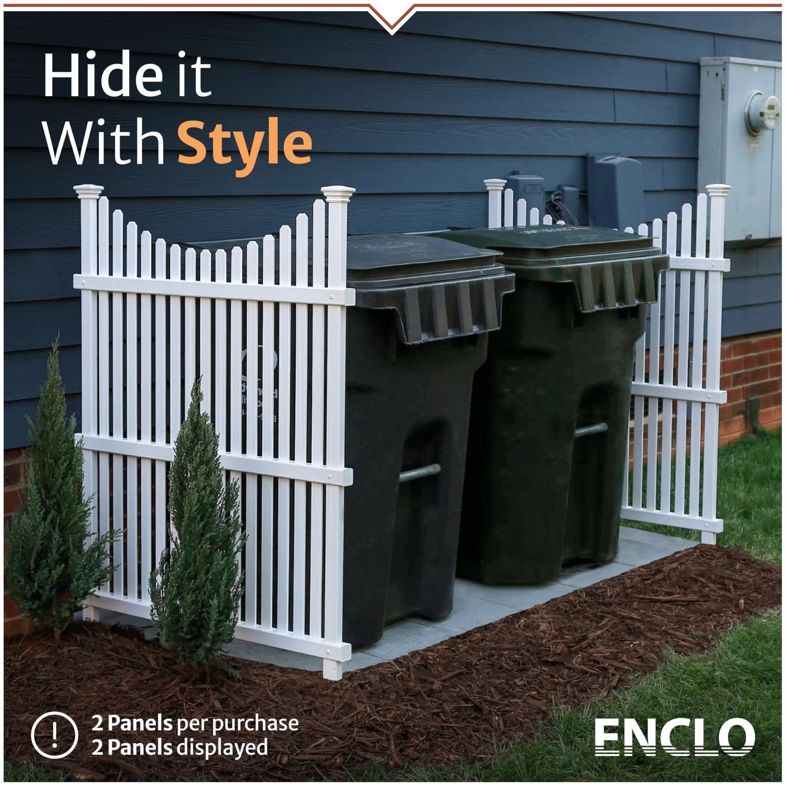Enclo Huntersville Privacy Screen 2pk, White Vinyl DIY No Dig Kit — Amazon image 2