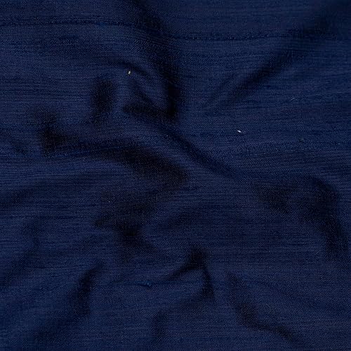 Miniatura 2 de Fabric Mart Direct Tela de seda 100% pura azul marino por The Yard, 41 pulgadas o 40.9 in de ancho, 1 yarda continua tela de seda azul, tela de