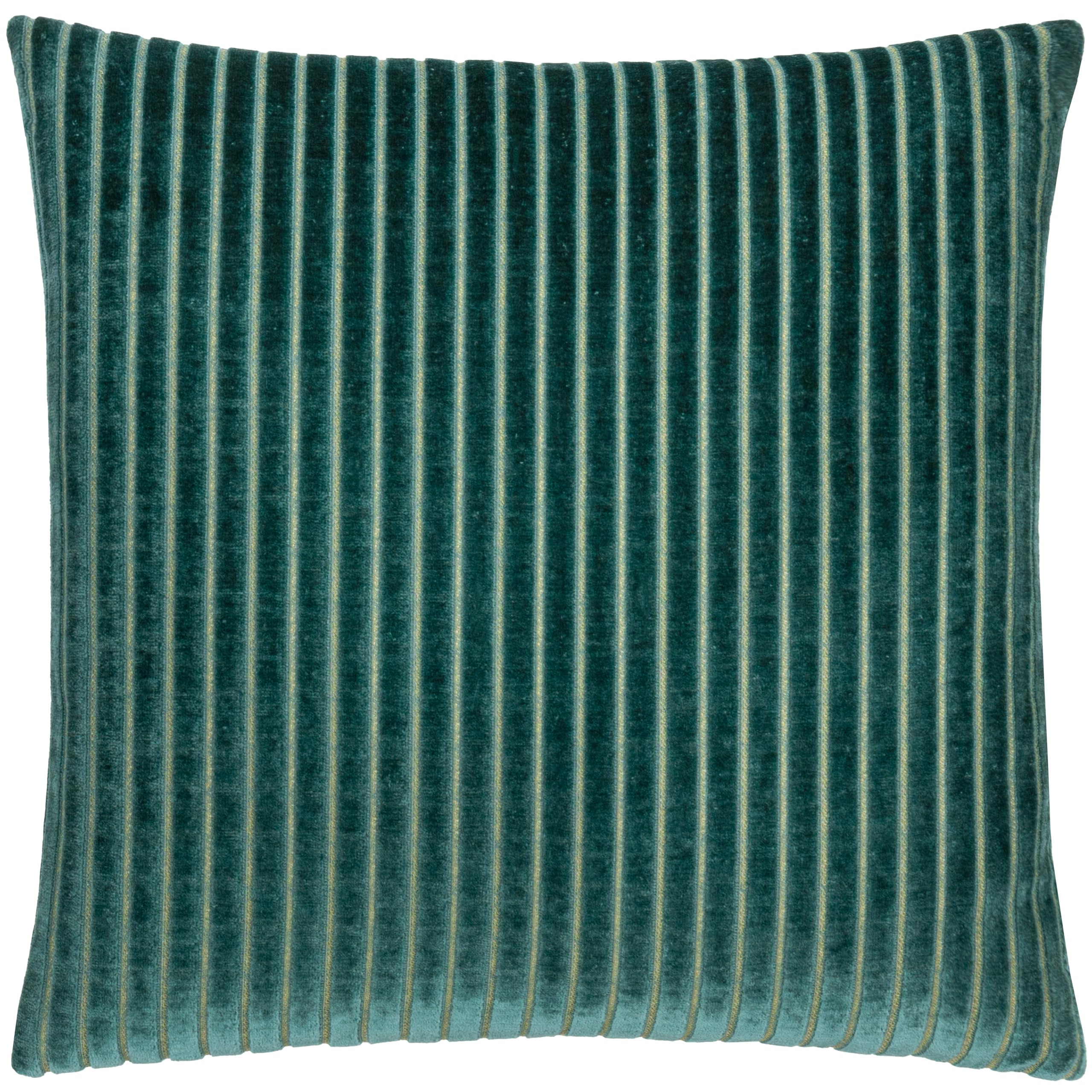 Paoletti Savoy Stripe Cushion Cover – Reversible Soft Textured Velvet Decorative Cushion for Sofas Beds and Armchairs (Teal - 50x50cm)