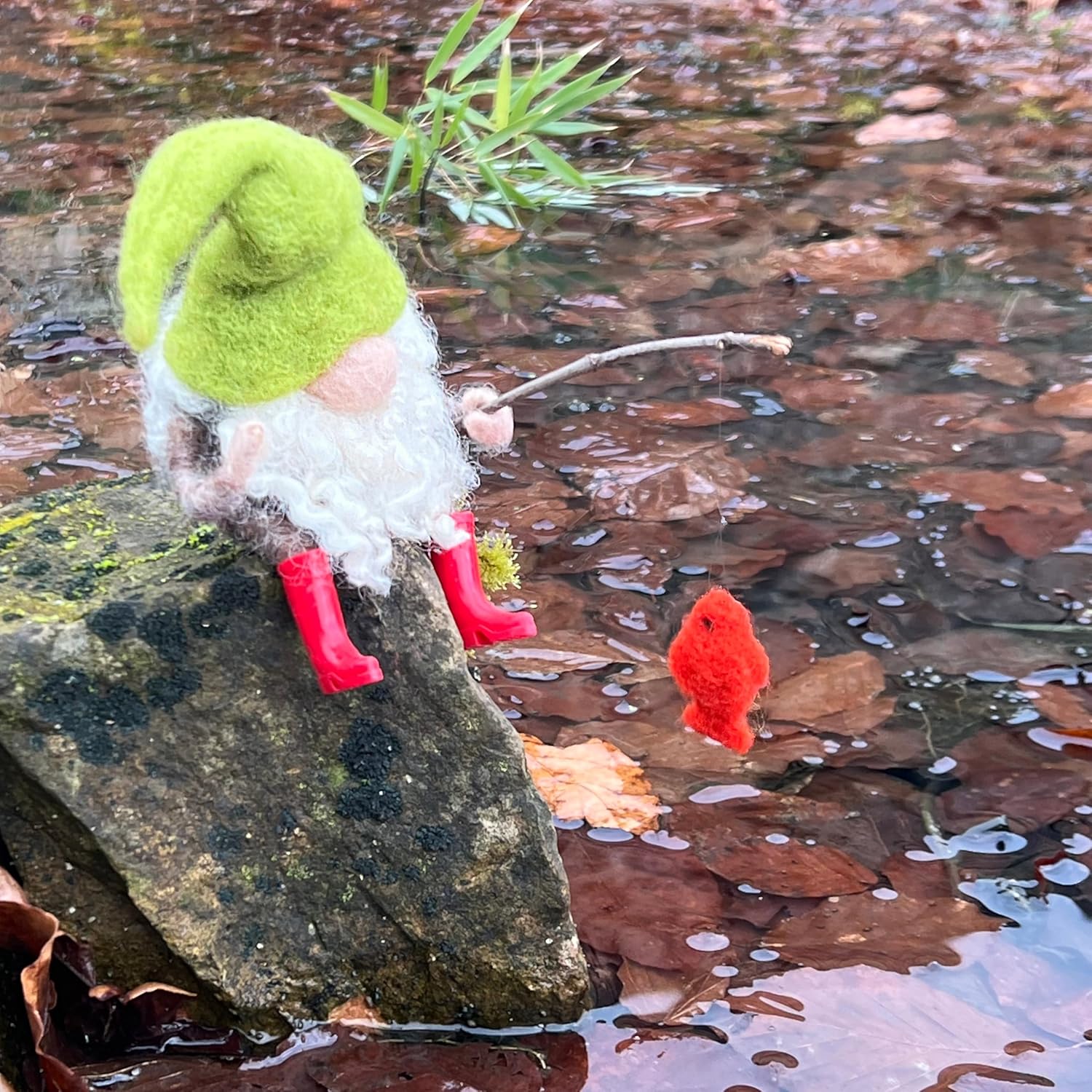 Wizardi Beginner Needle Felting Kit for Adults - Fishing Gnome. Fantasy Felting Kit 12cm Tall. Felting Tools. Wool Felting Supplies. Felt Crafts. Wool Felt. The Makerss