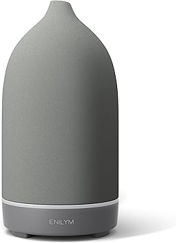 Aromatherapy Essential Oil Diffuser,9 Colors Mood Light,4 Timer Stone Diffuser Living Room(Grey)