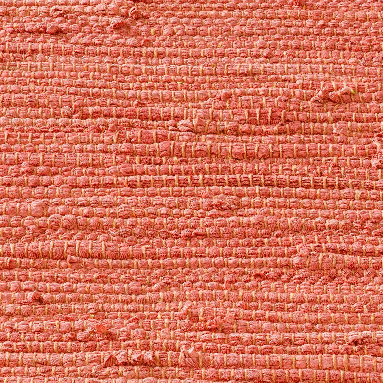 Taracarpet Handwebteppich Läufer Fleckerl Teppich Uni waschbar aus Baumwolle für Wohnzimmer und Küchenteppich 140x200 cm Terracotta