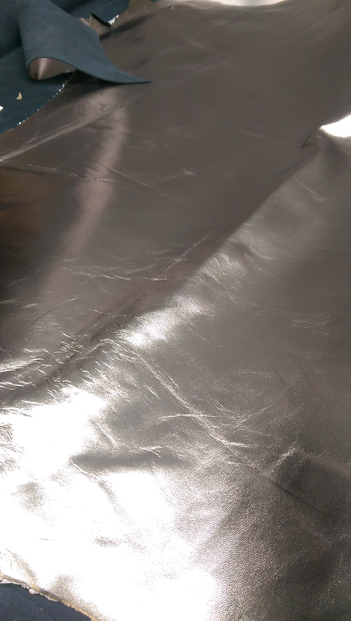 NAT Leathers Pewter Foil Metallic Smooth Handbag Strap Seating Upholstery Shoe 16-20 Square Feet Sq.ft. Cowhide Genuine Leather Hide Skin (Full Skin 16-20 sq.ft)