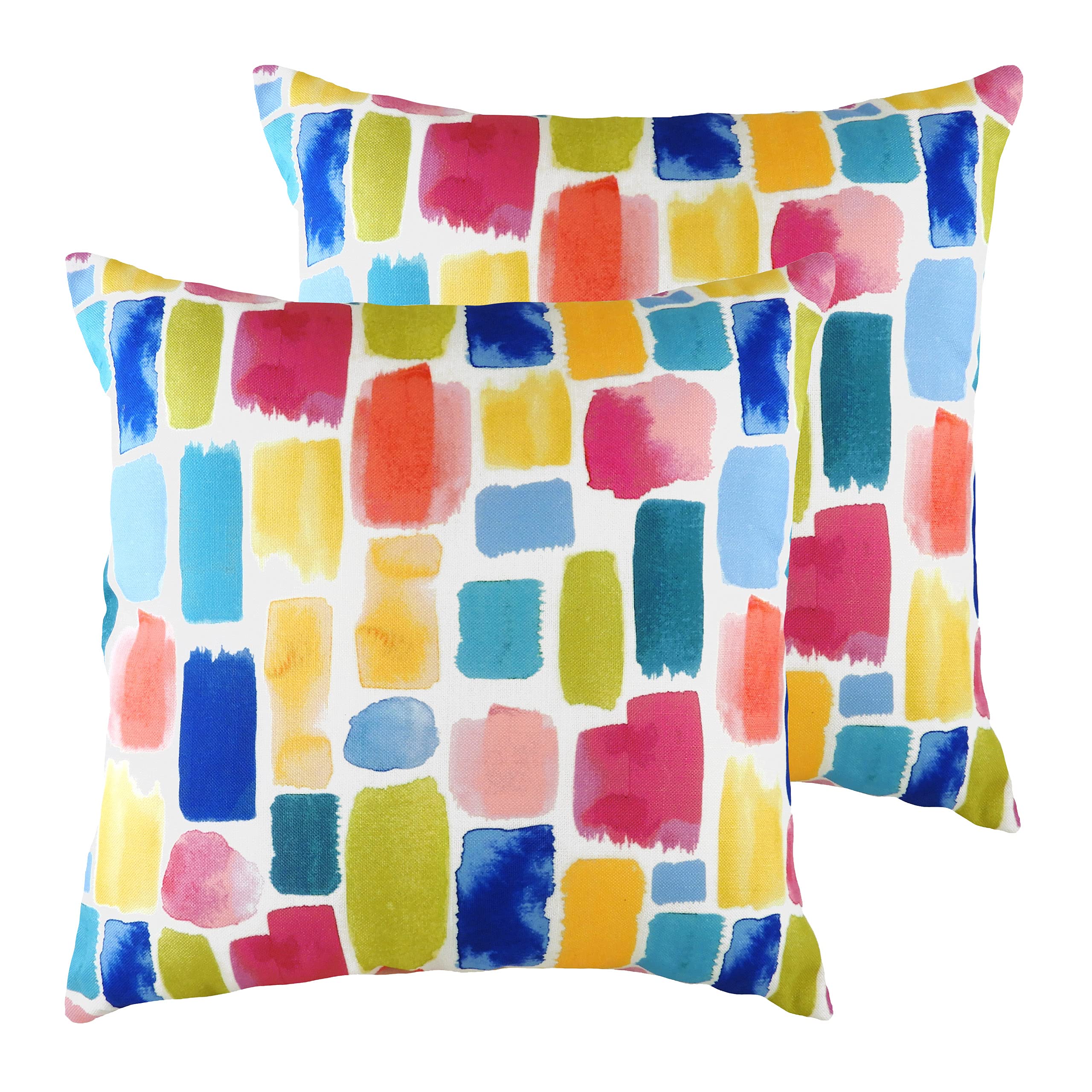 furn. Evans Lichfield Aquarelle Dash Polyester Filled Cushions (Twin Pack), Polyester, Multi