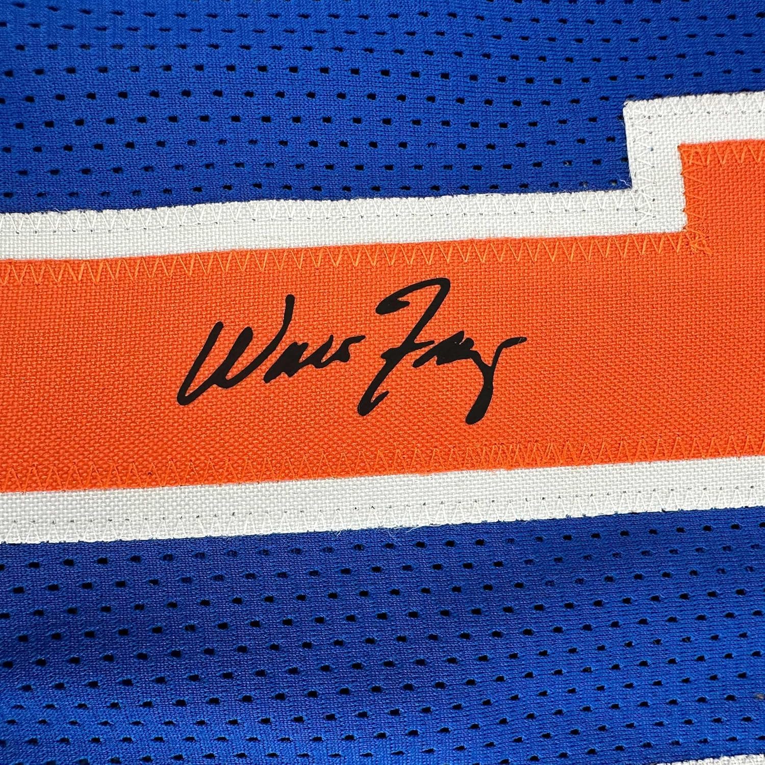 Facsimile Autographed Walt Frazier New York Blue Reprint Laser Auto Basketball Jersey Size Men's XL - Image 2