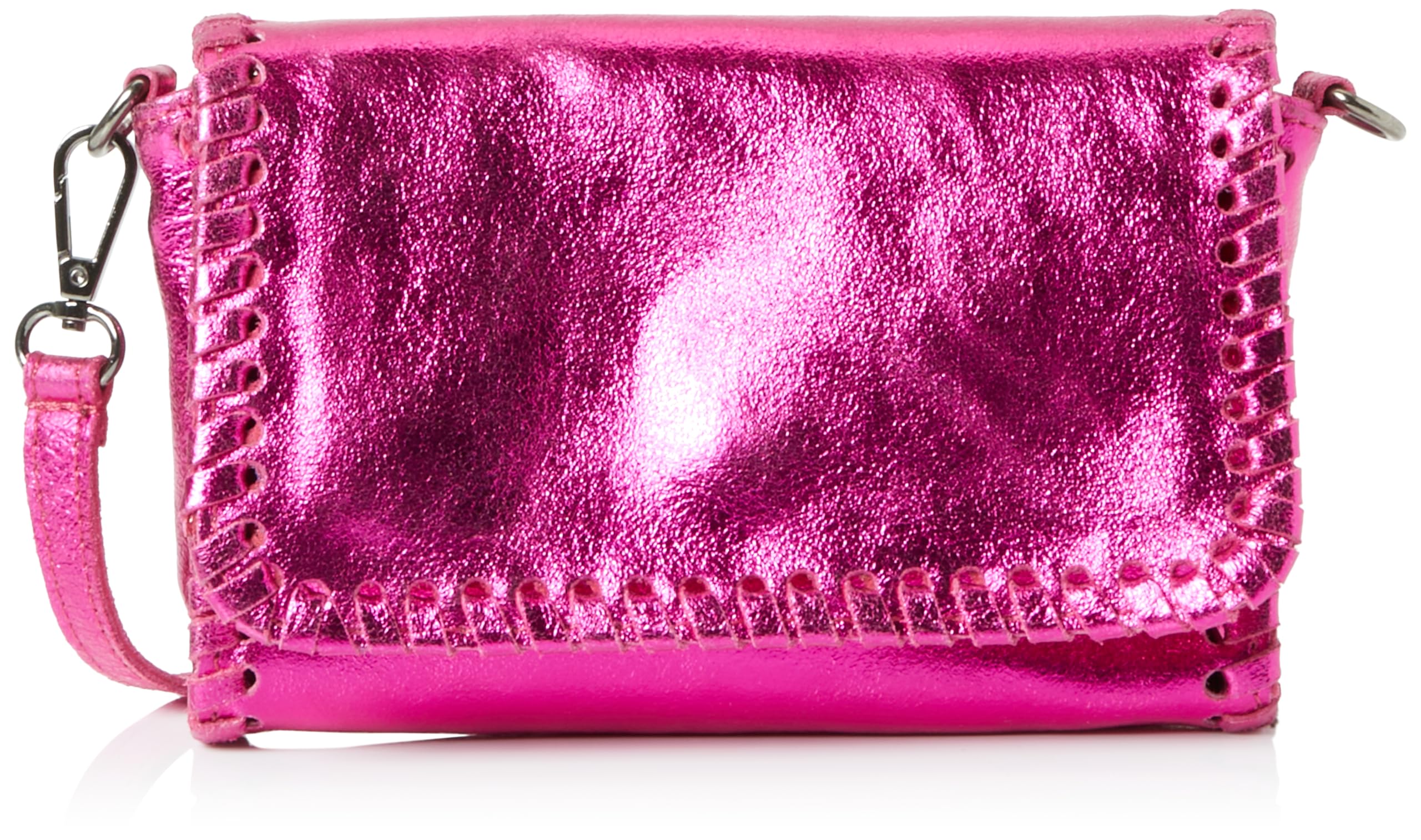 aleva Women's Metallic Leather Handbag Shopper, Fuchsia, One Size
