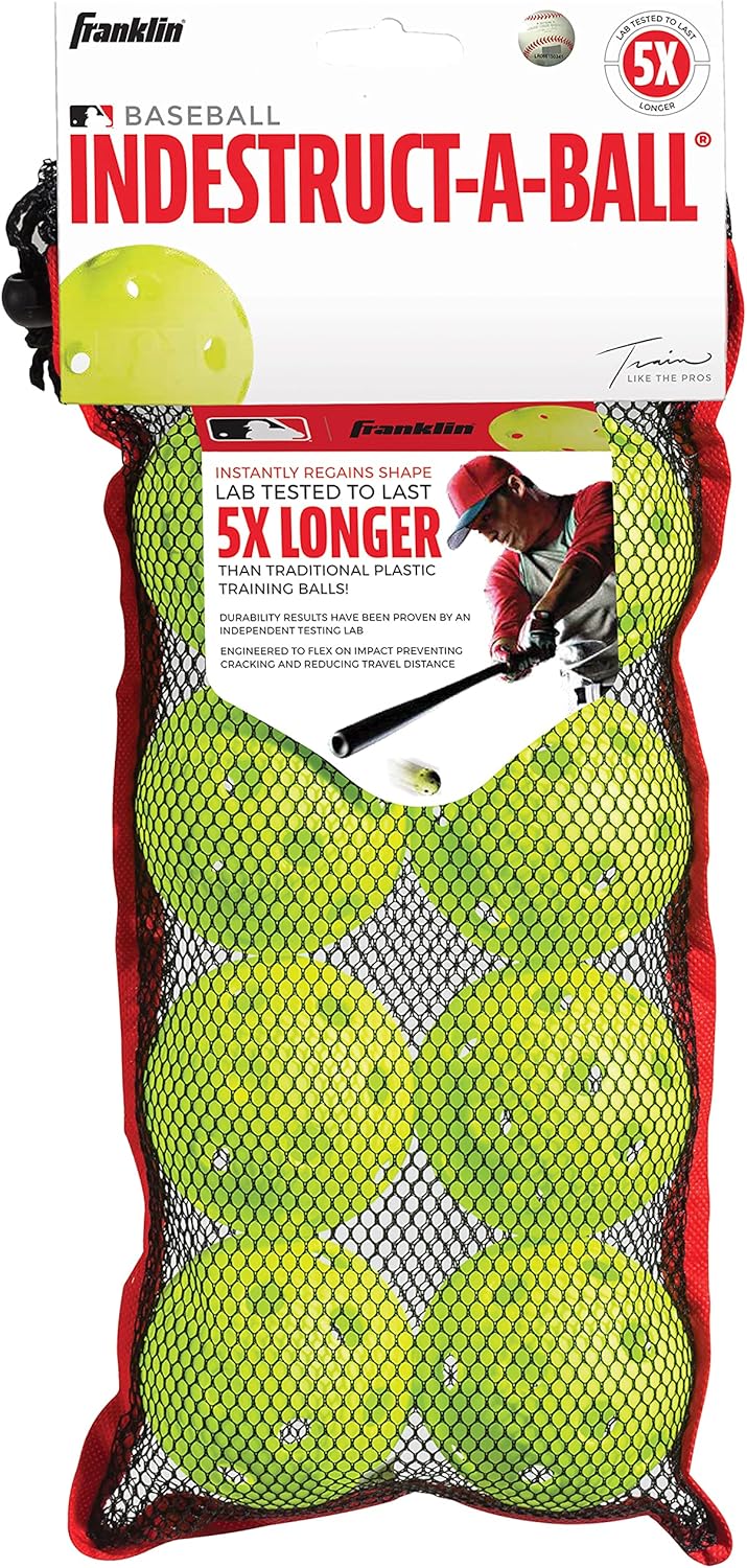 Franklin Sports MLB 9-inch Indestruct-A-Balls Practice Baseballs, Yellow : Sports Fan Baseball Equipment : Sports & Outdoors