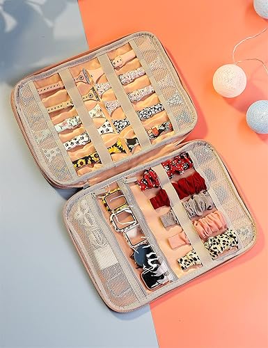 Vista 8 de Wearlizer Funda de almacenamiento para correa de reloj con capacidad para 35 correas, bolsa organizadora portátil compatible con Apple Watch, pin