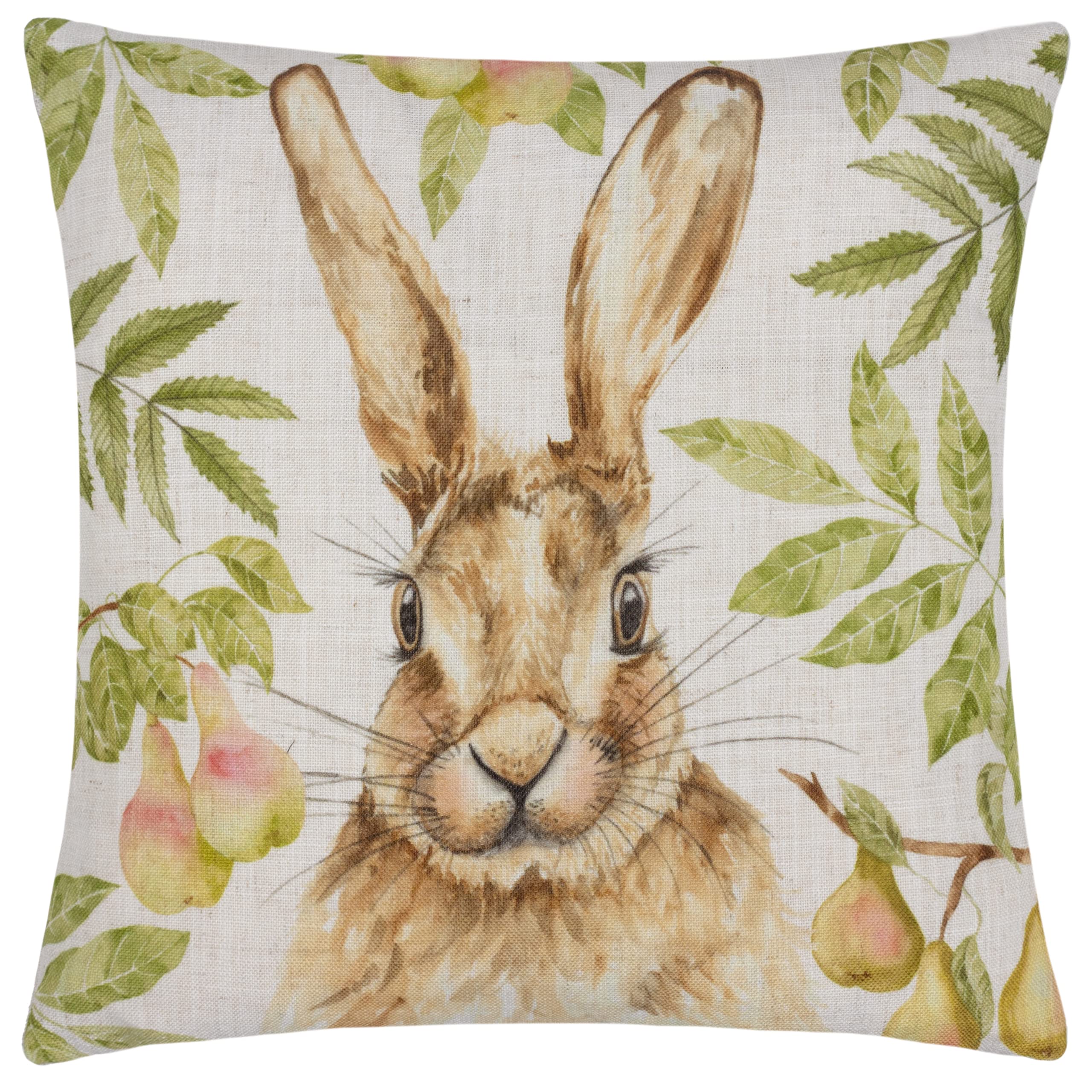 Grove Hare Hand Painted Polyester Filled Cushion