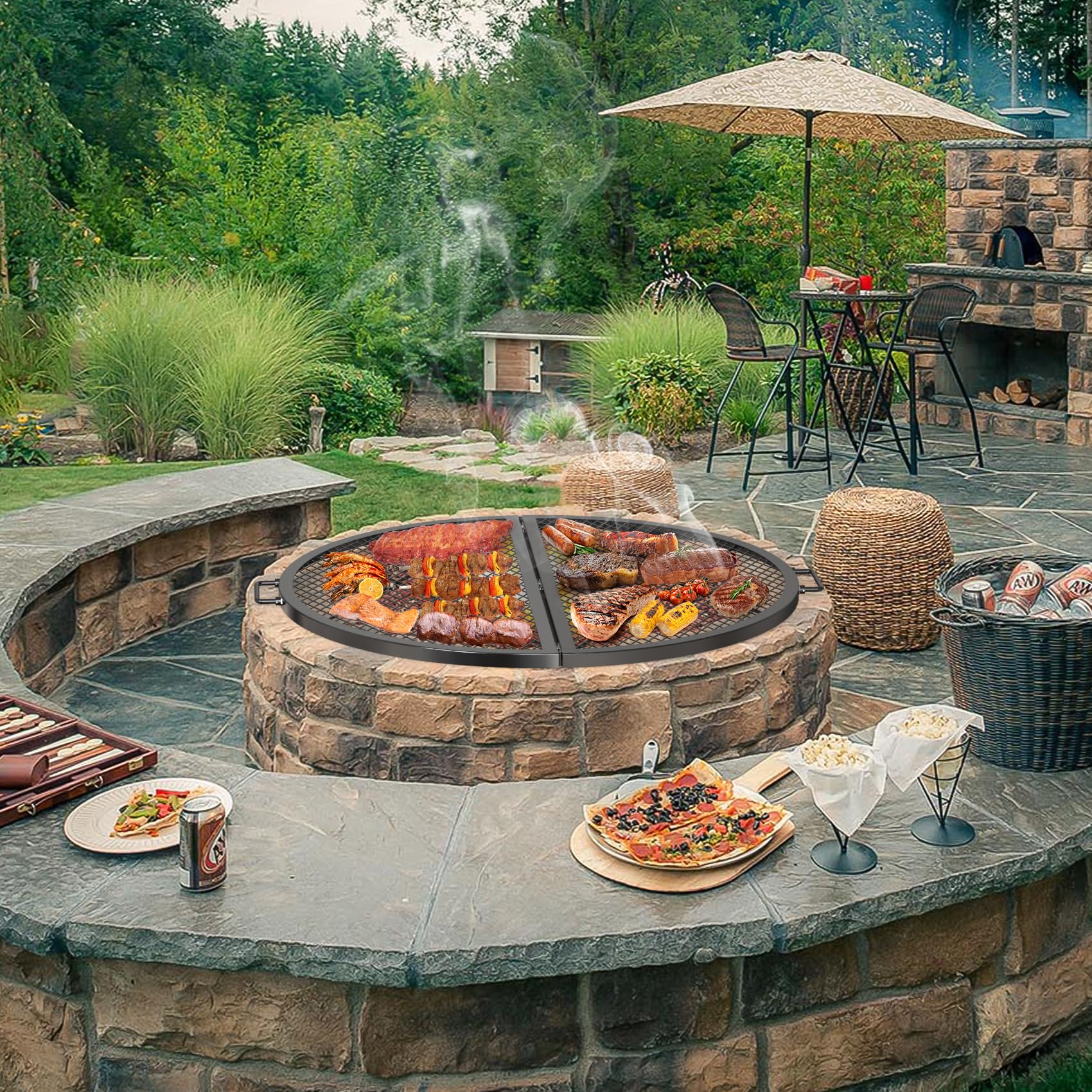onlyfire Foldable Fire Pit Grate - 36" -6