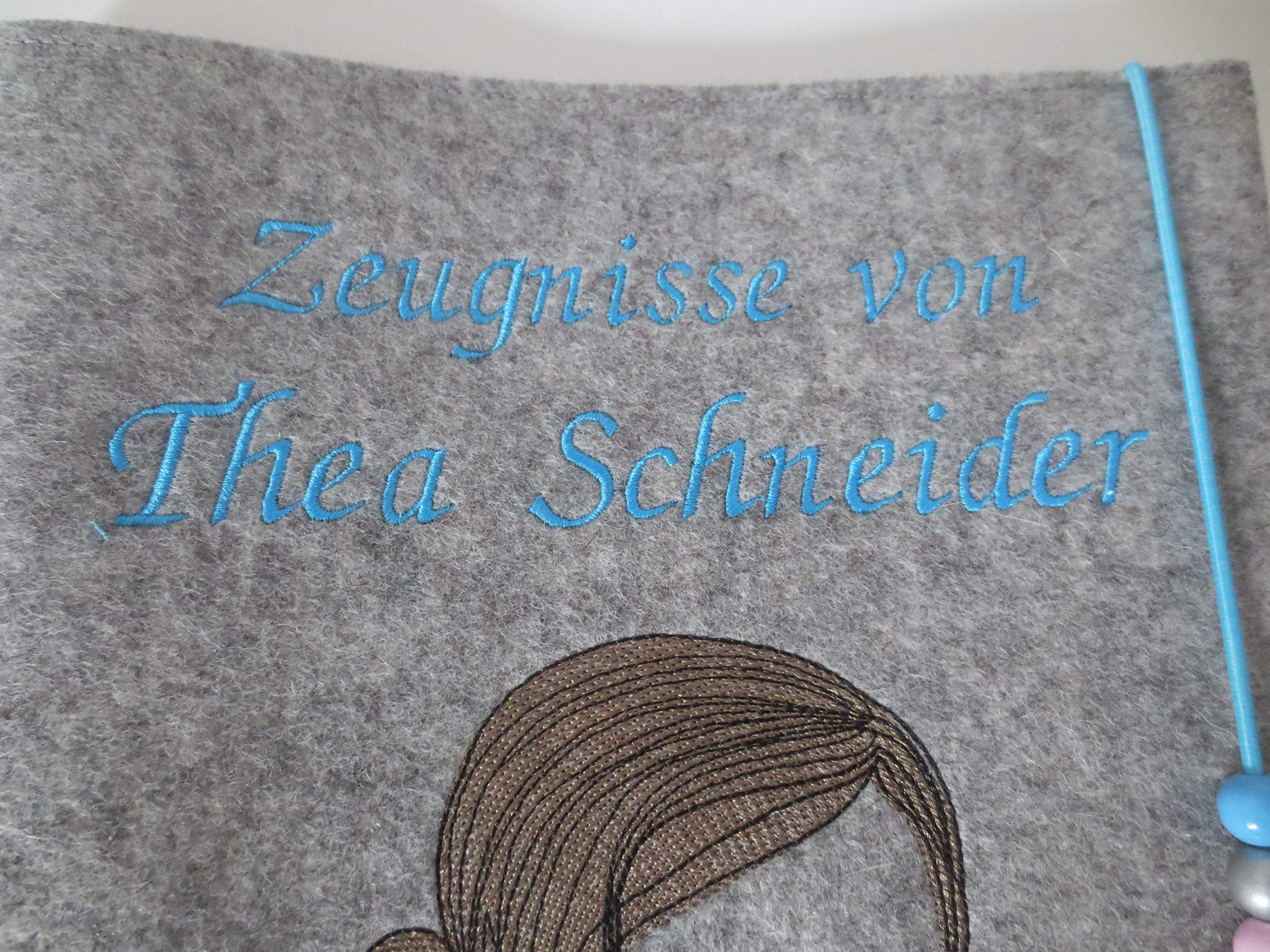 Zeugnismappe Wollfilz Mappe Zeugnisse DIN A4 Grundschule Schule