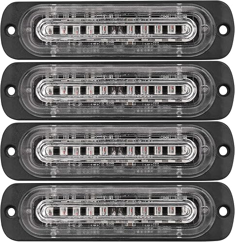 Miniatura 2 de Paquete de 4 luces LED estroboscópicas ultra delgadas de 4.4 pulgadas, 10 luces LED estroboscópicas de montaje en superficie (rojoazul)
