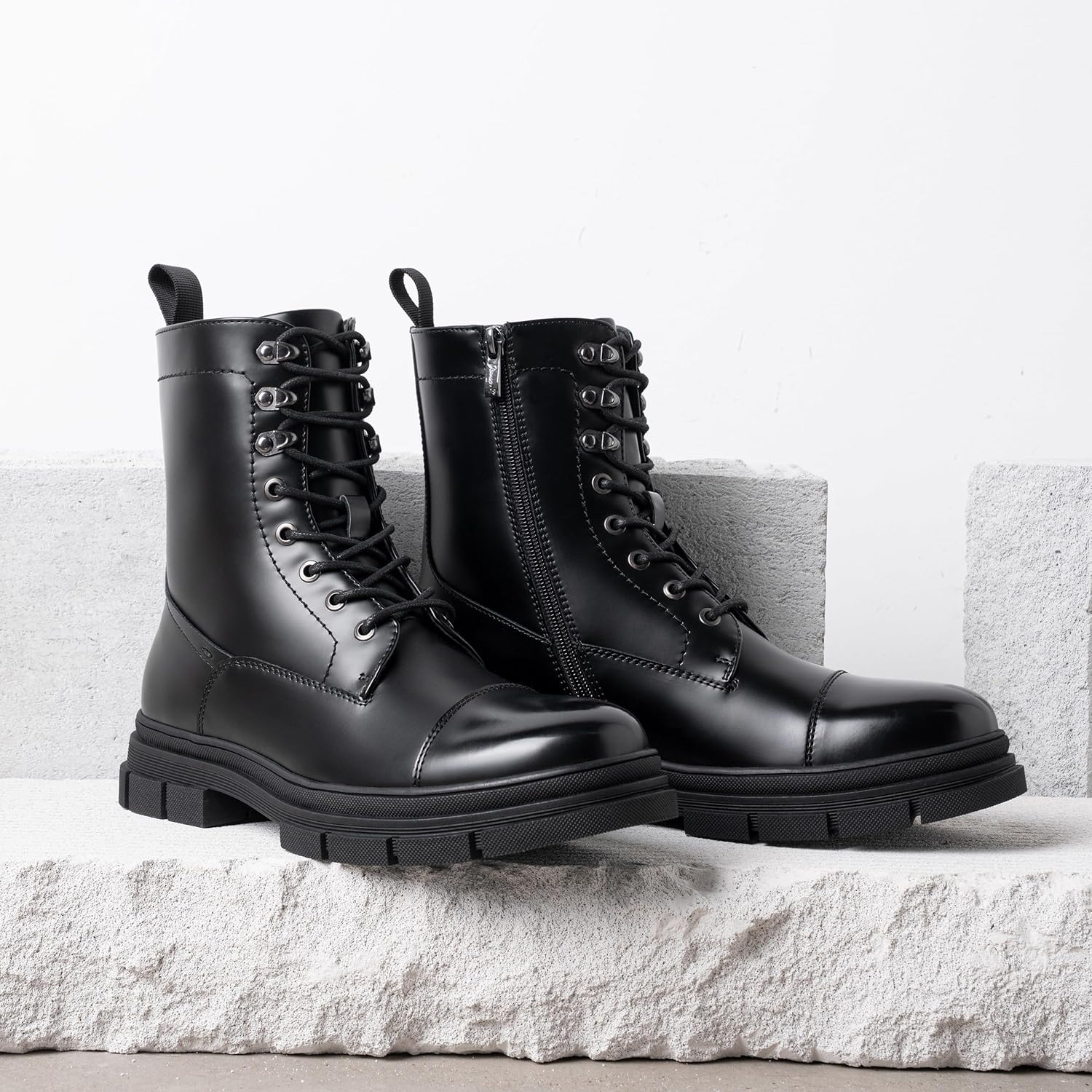 Jousen Mens Boots Casual Fashion Motorcycle Waterproof Combat Boots For Men - Image 3