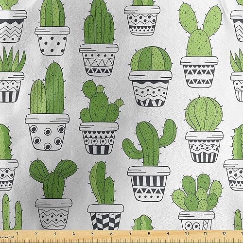 Miniatura 115 de Ambesonne The Yard - Tela de hibisco de flores tropicales en tonos de la vida real, tela decorativa para tapicería, cestas de almacenamiento