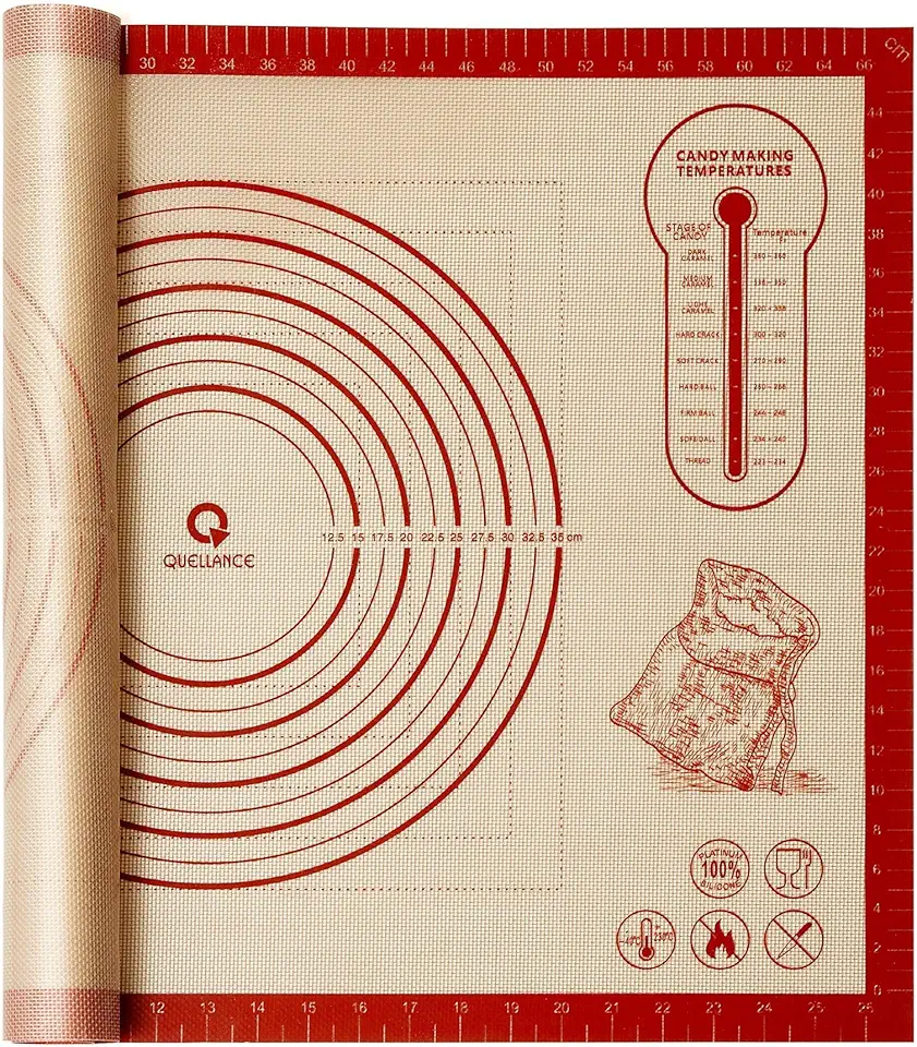 Silicone Baking Pastry Dough Mat - 28x20Inch Extra Large Cookie Bread Rolling Mats Sheet, Nonstick Kitchen Counter Kneading Board, Thick Reusable Pie Cookies Pizza Fondant Making Matt with Measurement