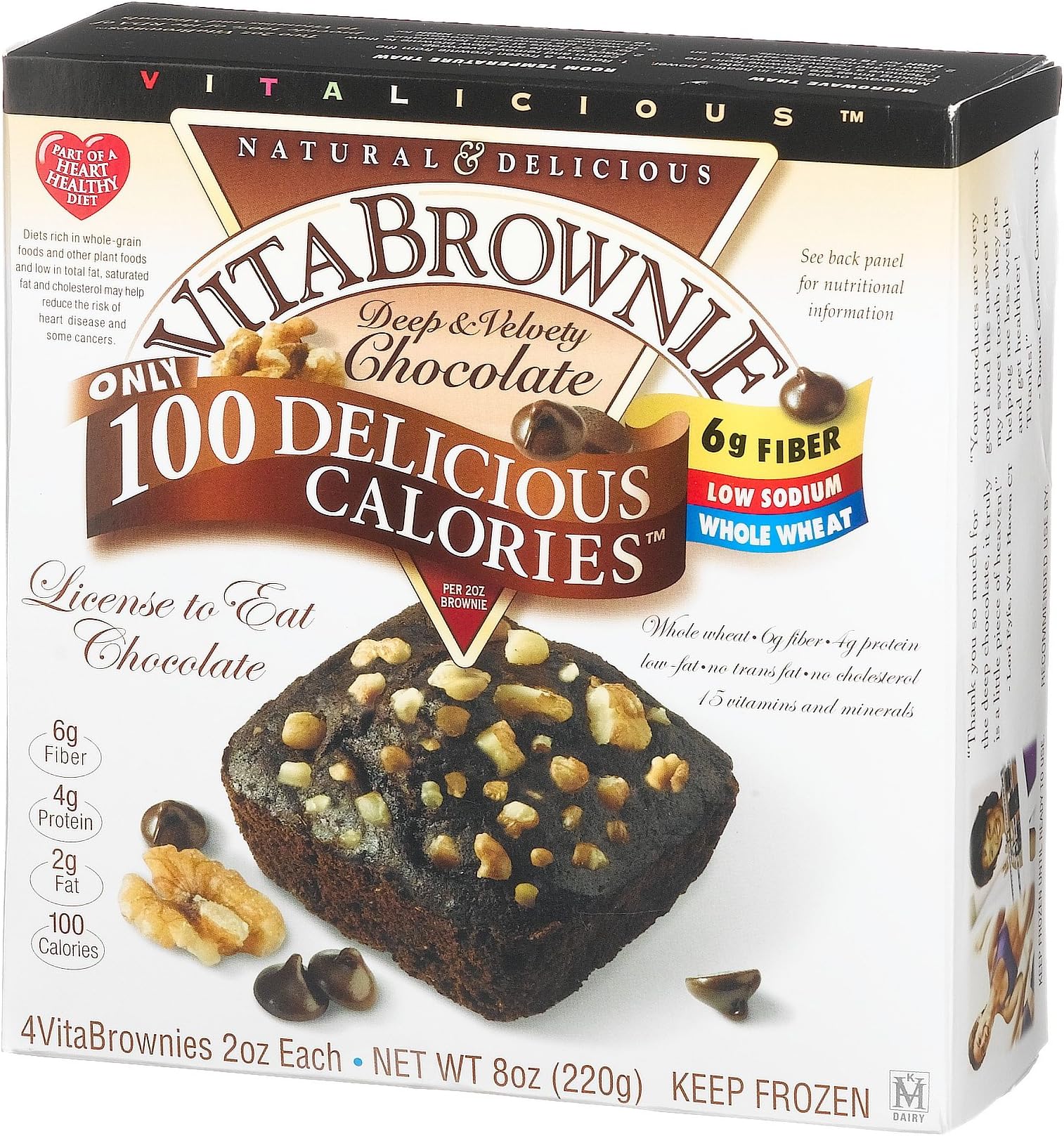 Vitalicious VitaBrownies, Deep & Velvety Chocolate, 2-Ounce Boxes (Pack of 16)