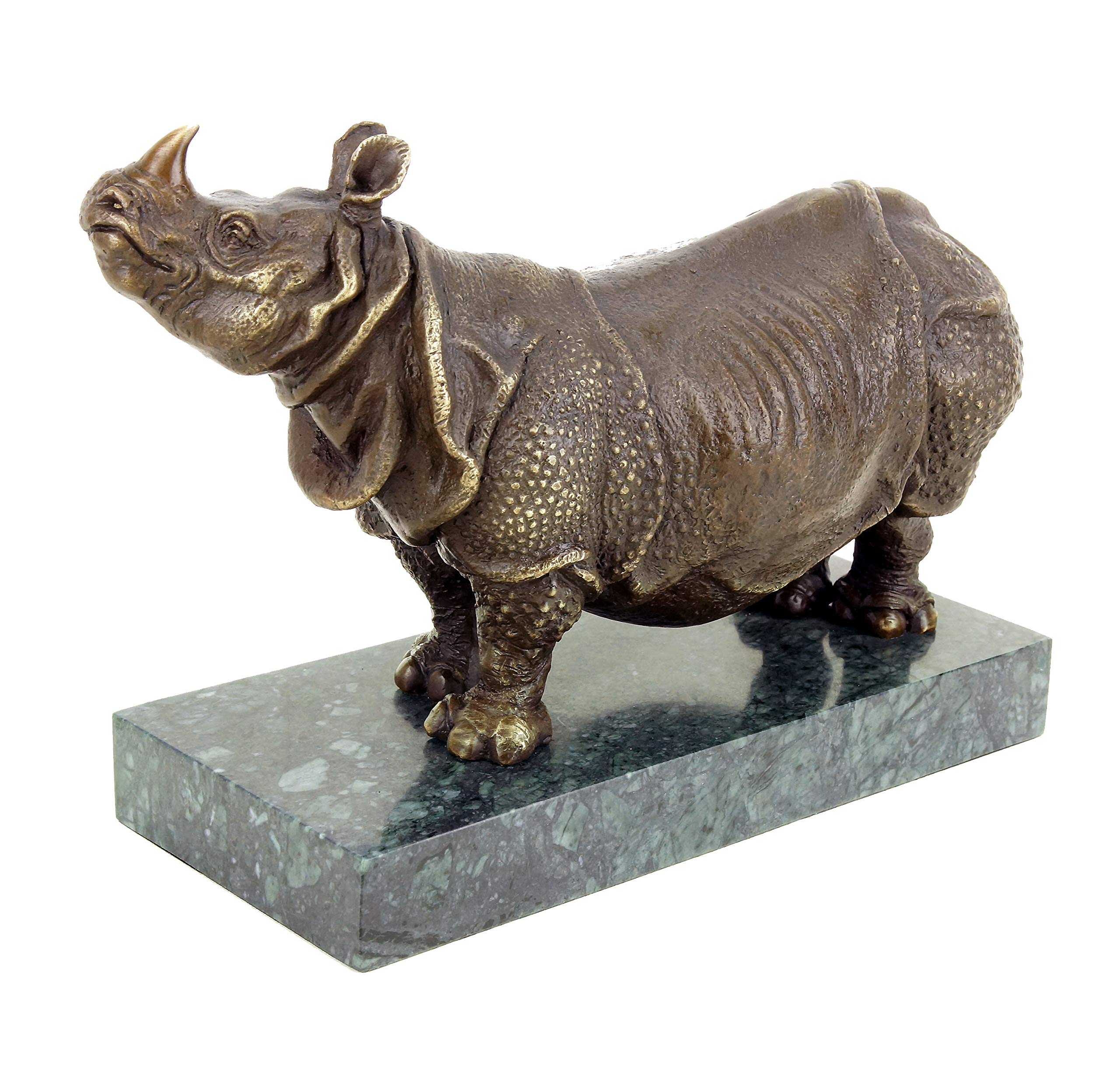 Kunst & Ambiente - Figura de Bronce de Rinoceronte de Rembrandt Bugatti - Escultura de Animales - Figura Decorativa en Base de mármol - Moderna Figura de Arte
