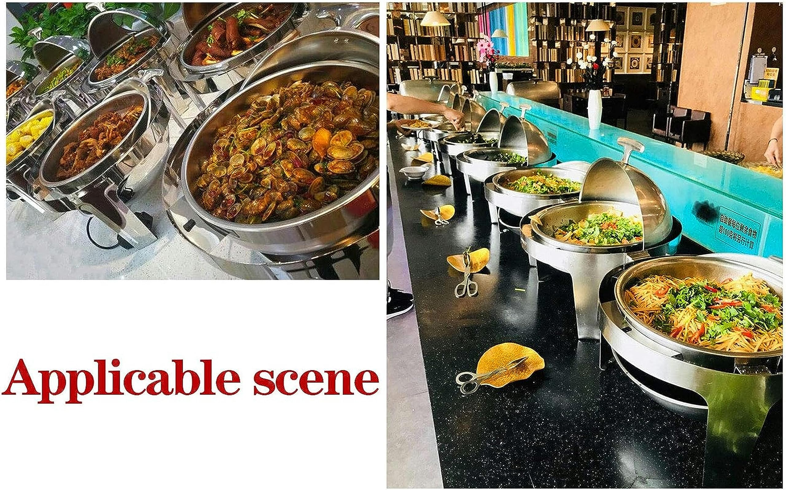 Calentador de Comida Electrico, Catering Chafing Dish Calentador para Buffet, 6L Calienta Platos Bandeja de Calentamiento para Bodas o Fiestas Buffet