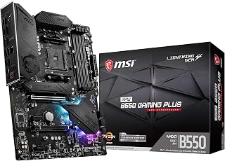 MSI MPG B550 Gaming Plus V1 AM4 Motherboard - PCIe 4.0, DDR4 128GB, Ryzen 5000, M.2 Shield Frozr, ATX Gaming