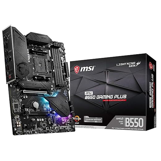 MSI MPG B550 Gaming Plus V1 Gaming Motherboard (AMD Ryzen 5000, AM4, DDR4, PCIe 4.0, SATA 6Gb/s, M.2, USB 3.2 Gen 2, HDMI/DP, ATX)