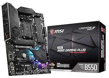 MSI MPG B550 Gaming Plus Gaming Motherboard (AMD AM4, DDR4, PCIe 4.0, SATA 6Gb/s, M.2, USB 3.2 Gen 2, HDMI/DP, ATX)