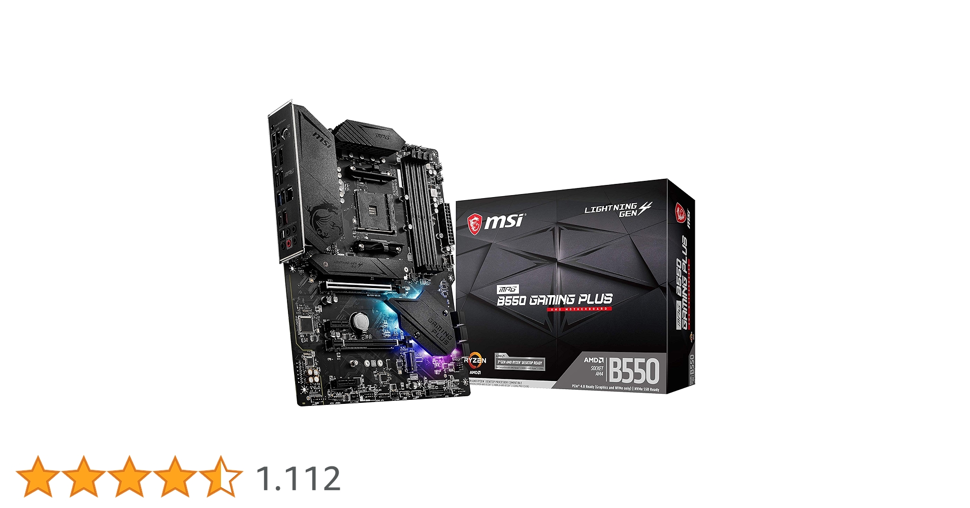 MSI MPG B550 Gaming Plus Placa-mãe para jogos (AMD AM4, DDR4