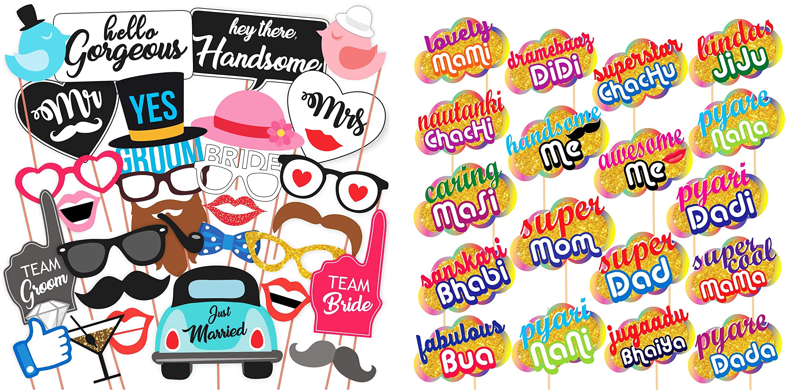 Wobbox All Occasion Indian Family Photo Booth Party Props (18 Pieces)&Discount Retail Photo Booth Party Props (30 Pieces) (B0B9GYPXCR) Amazon Price History, Amazon Price Tracker