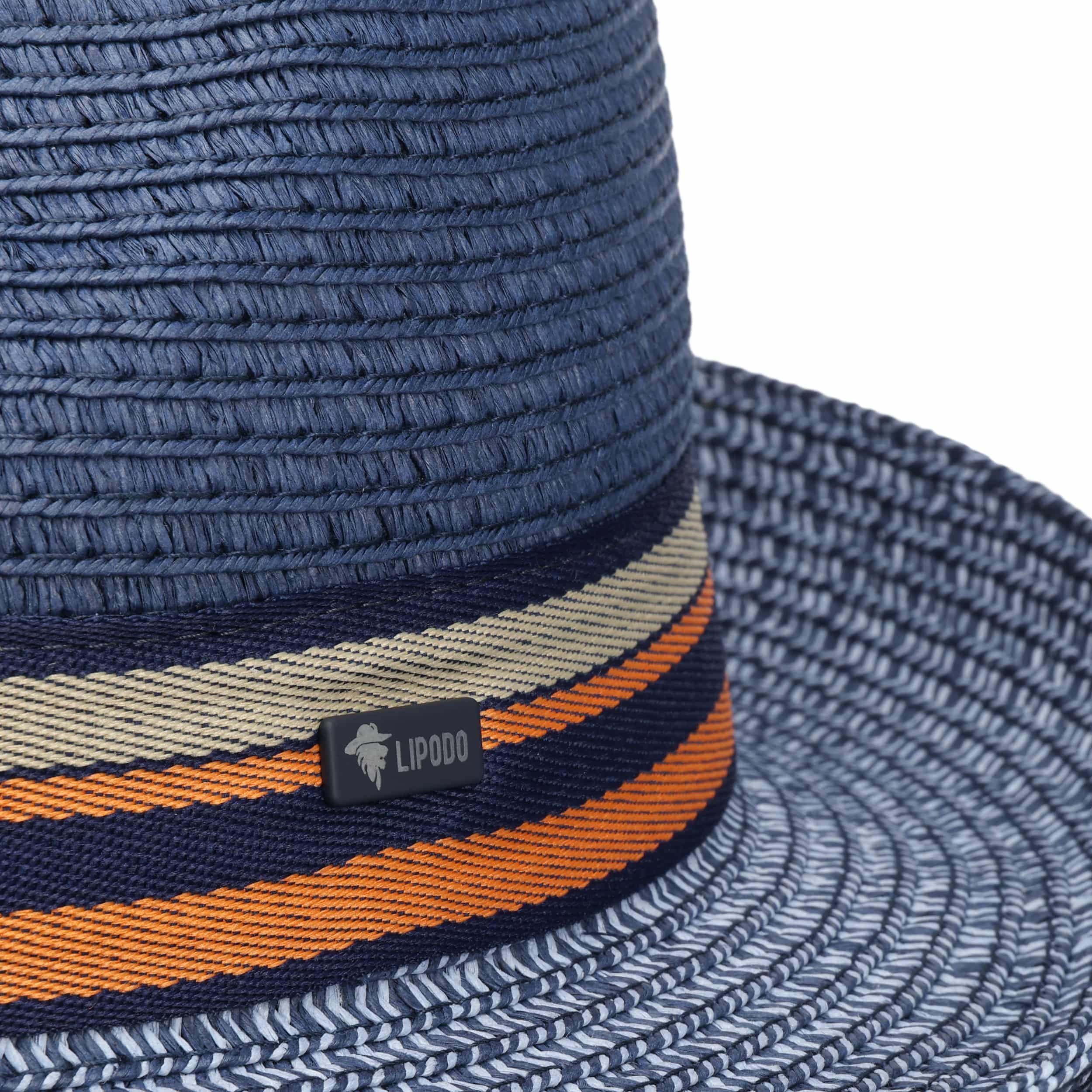 Lipodo Corinaldo Bogart Strohhut Vielfarbig Made in Italy Herren Frühjahr Sommer Luftiger Sonnenhut