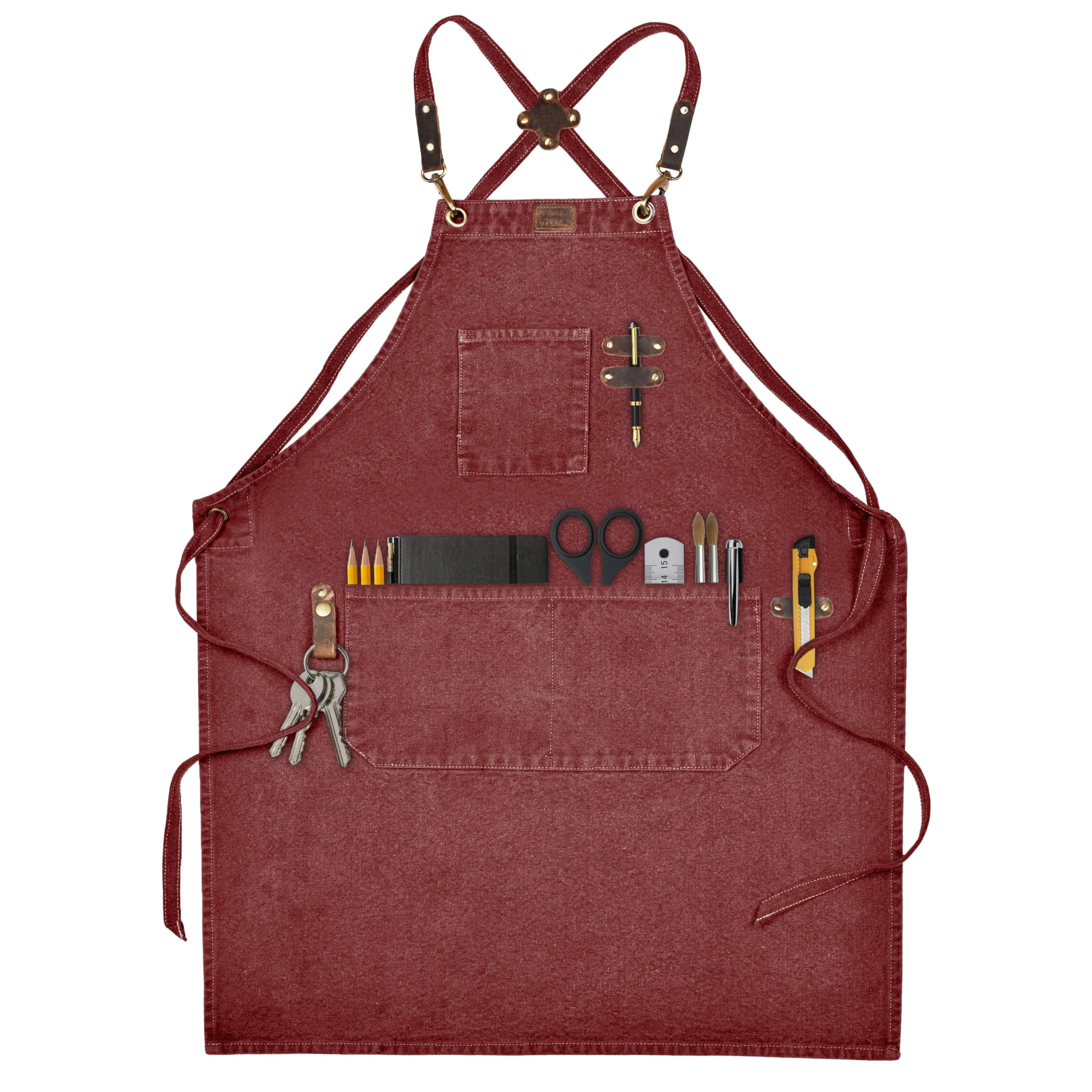 LEATHER VILLAGE Wine Cotton Canvas Multipurpose Apron