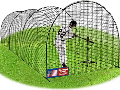20&30FT Baseball Batting Cages with Frame and Net for Backyard, Baseball Training Equipment Netting with PE Net, Softball Baseball Nets for Batting| Hitting and Pitching Practice