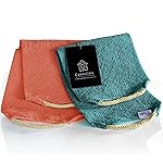 CASAVIDA Back Scrubber for Shower Nylon Bath Towel Washer Exfoliating Washcloth Rear Japanese Stretchable Strap Wash Cloth Body Exfoliation 2 Pack (Rose Pink + Lake Blue)