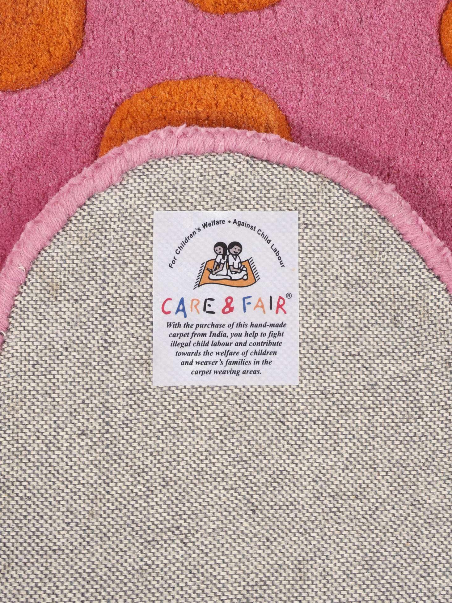 RugVista Lo Cat, Alfombra Infantil, Modernas Niños, 95 x 170 cm, Rectangular, Pelo Medio, Sala de Estar, Cuarto del bebé, Dormitorio, Limpieza en seco, Sin Productos químicos peligrosos, Rosa/naranj