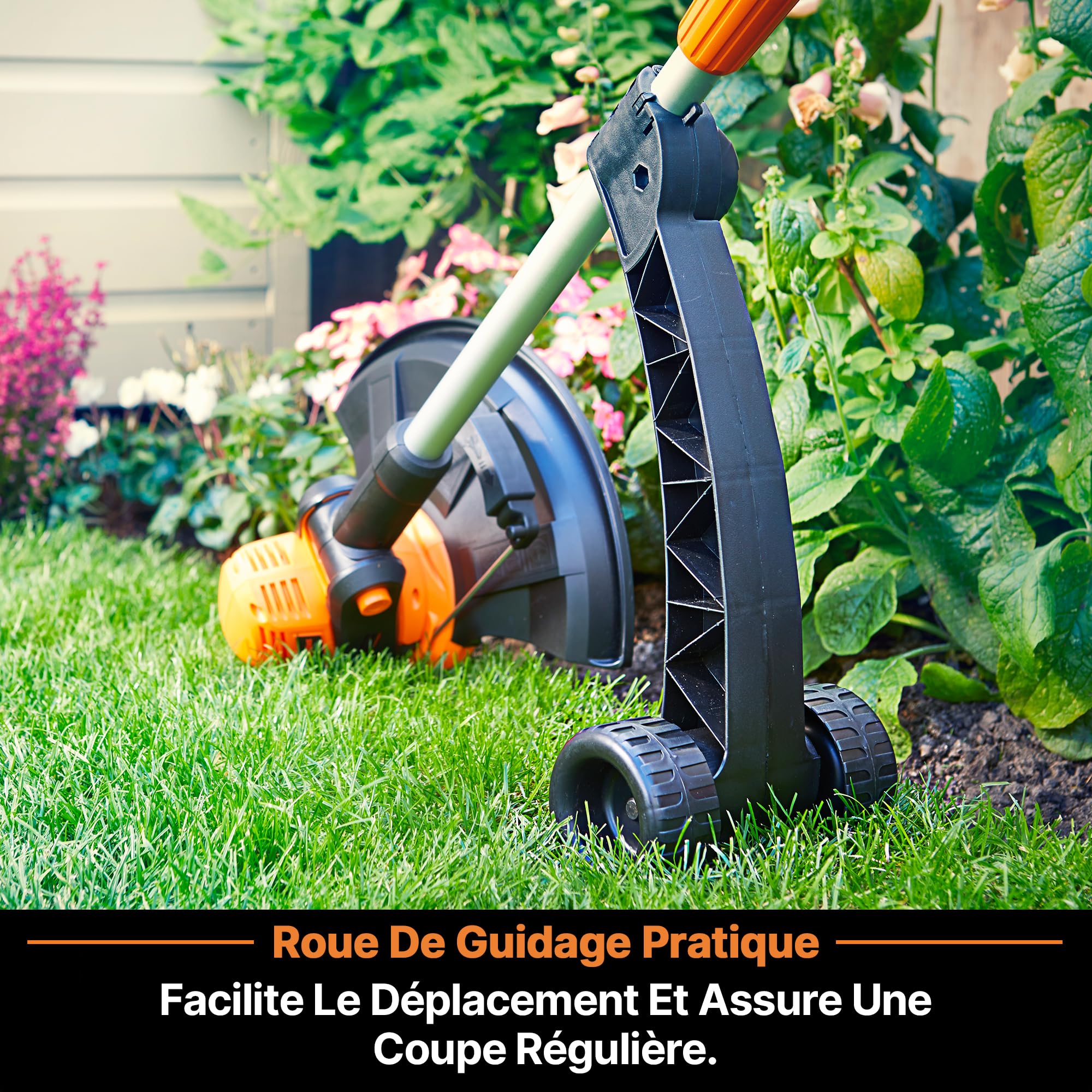 LawnMaster Coupe-Bordure sans Fil 24V, Coupe 25cm, Silencieux & léger | Fonction 2-en-1 avec dresse-bordures, tête pivotante, manche télescopique, batterie 2Ah avec chargeur, poignée ergonomique