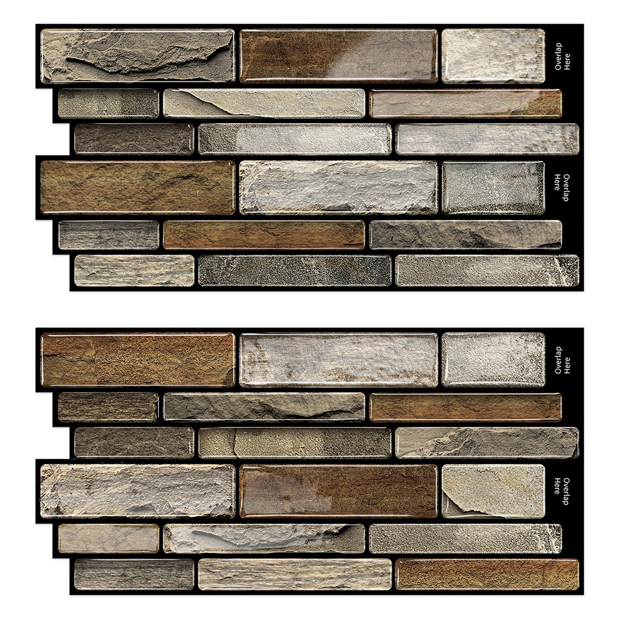 Photo 1 of VICCI 3D Textured Backsplash Tiles, 20-Sheet, 9.69"x4.72"