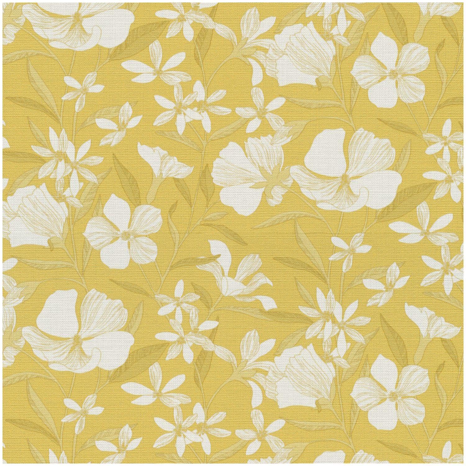 Yöl Yellow Floral Textured Vinyl Wallpaper - Scrubbable Paste The Wall Strippable - 10.05M X 53Cm Roll - Bedroom Living Room Lounge - Contemporary Modern Versatile