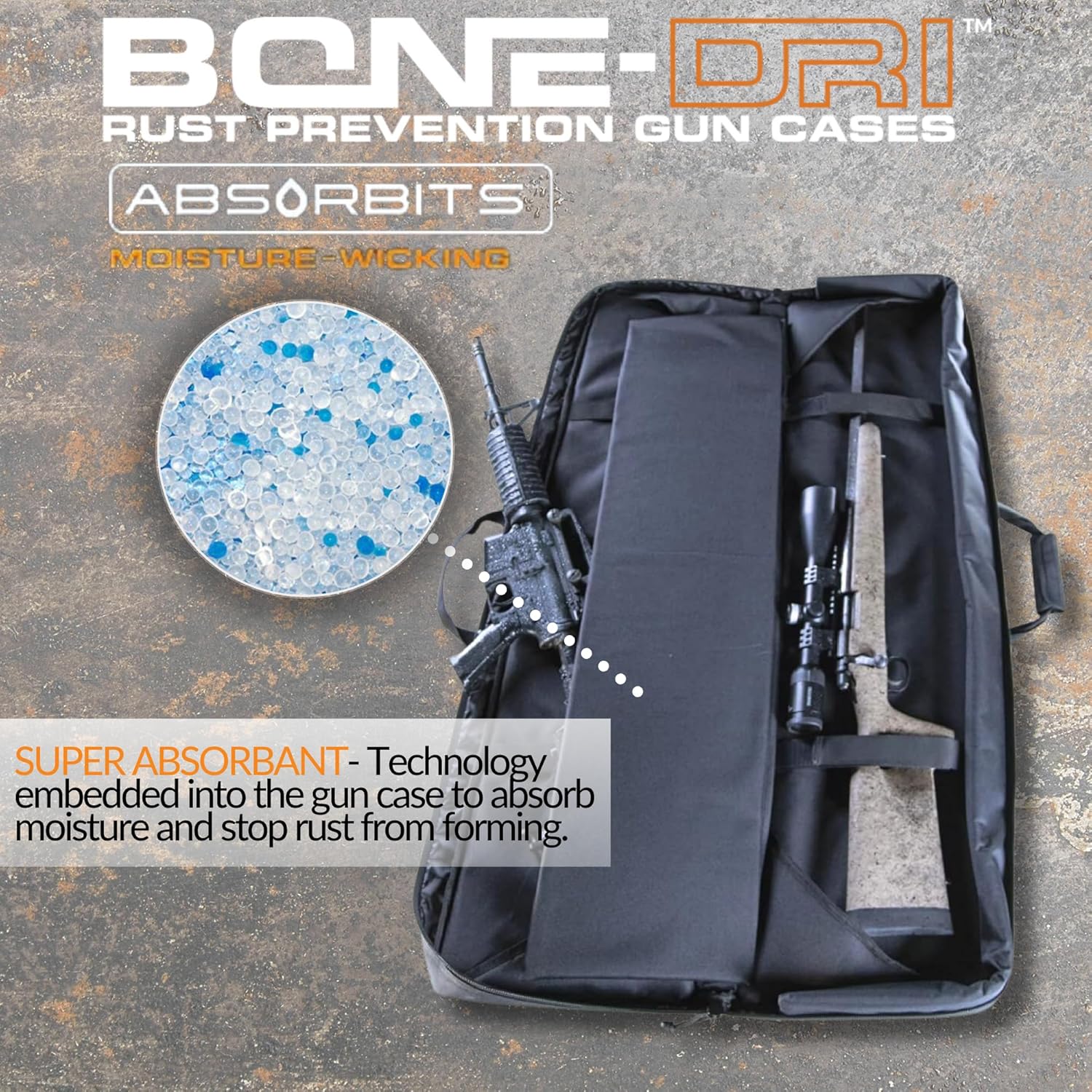 Rifle Bag Case Rust Prevention Dual Rifle Case | Patented Moisture-Removal Material | Hold 2 Rifles & 2 Handguns Plus 25 Magazines