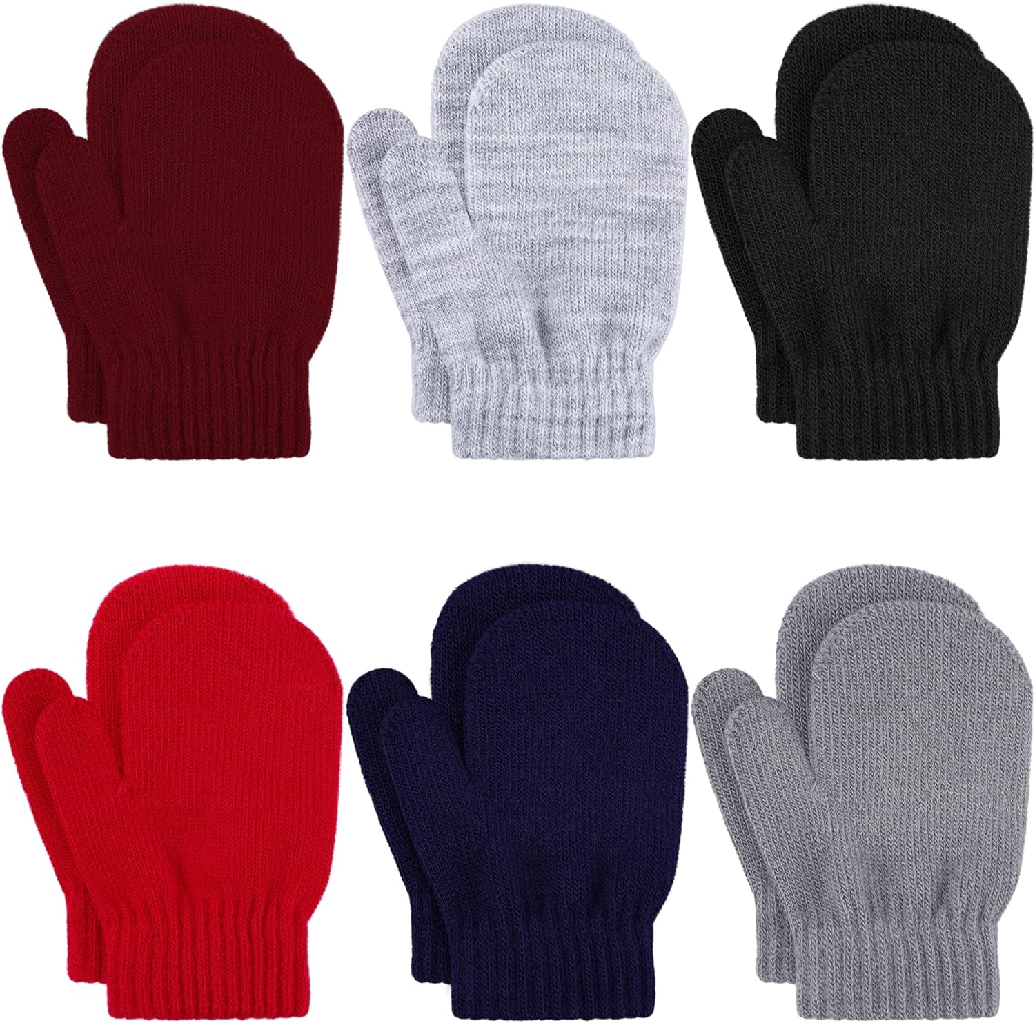 Glooarm Toddler Mittens Winter Baby Gloves Kids Knitted Magic Mittens Bulk for Boy Girls