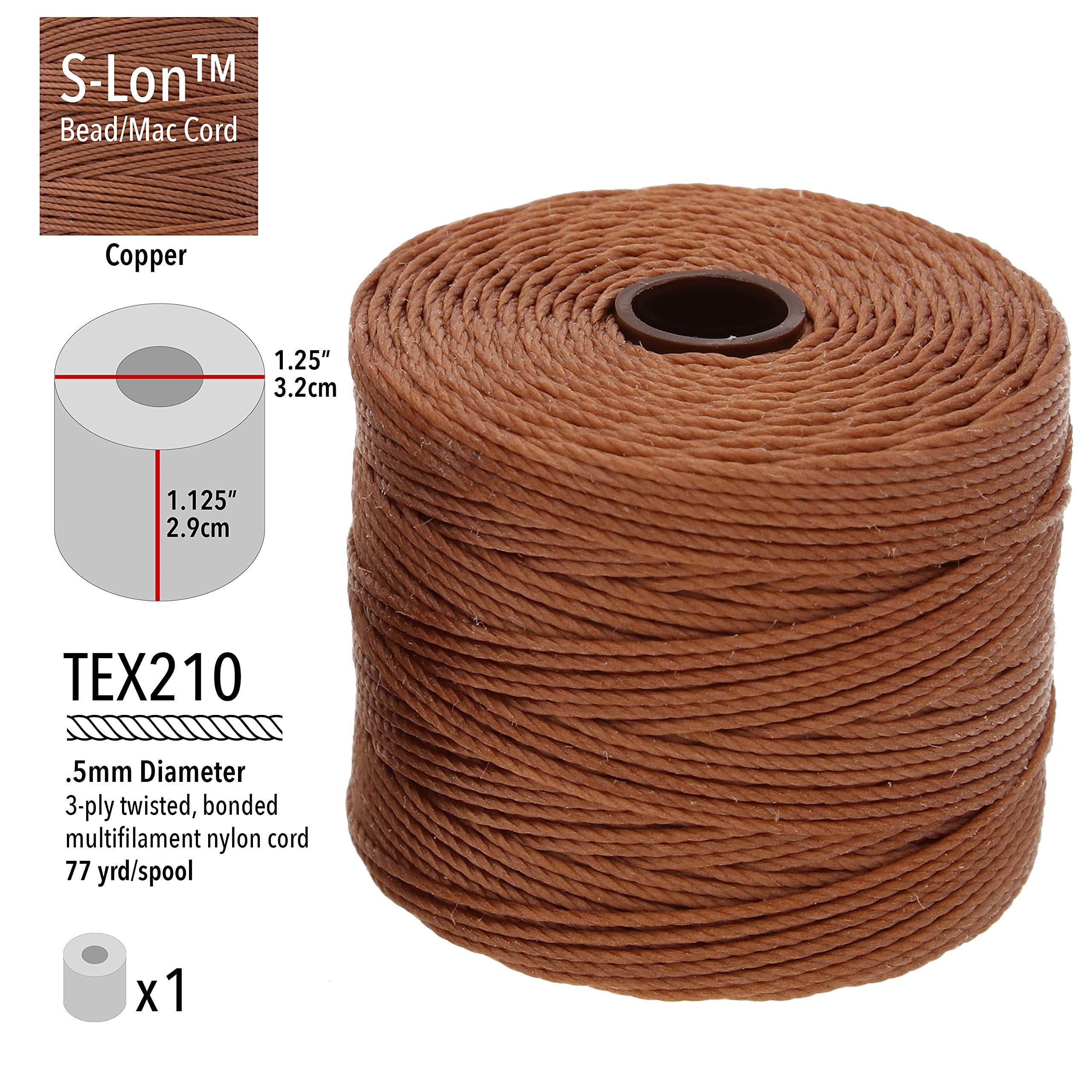 Miedziany przewód z koralikami S-Lon Tex 210 0,5 mm 77 metra