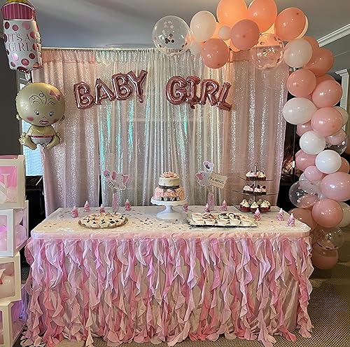 Miniatura 6 de 100 globos rosados con globos rosas y blancos de confeti para fiesta de cumpleaños, novia, baby shower, compromiso, decoración de fiesta de boda