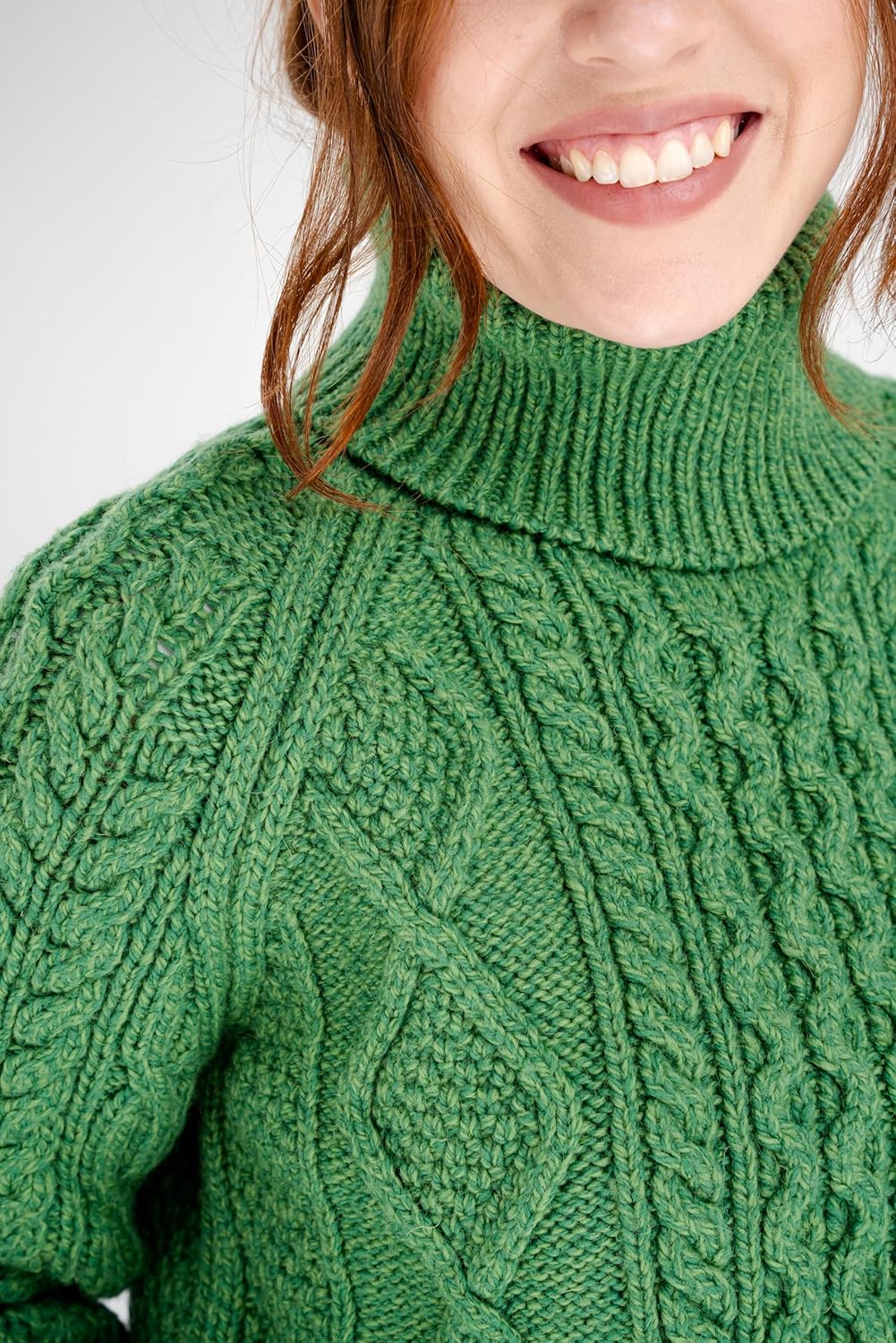 SAOL Women's Wool Sweater Irish Cable Knit Jumper Made in Ireland - Image 2