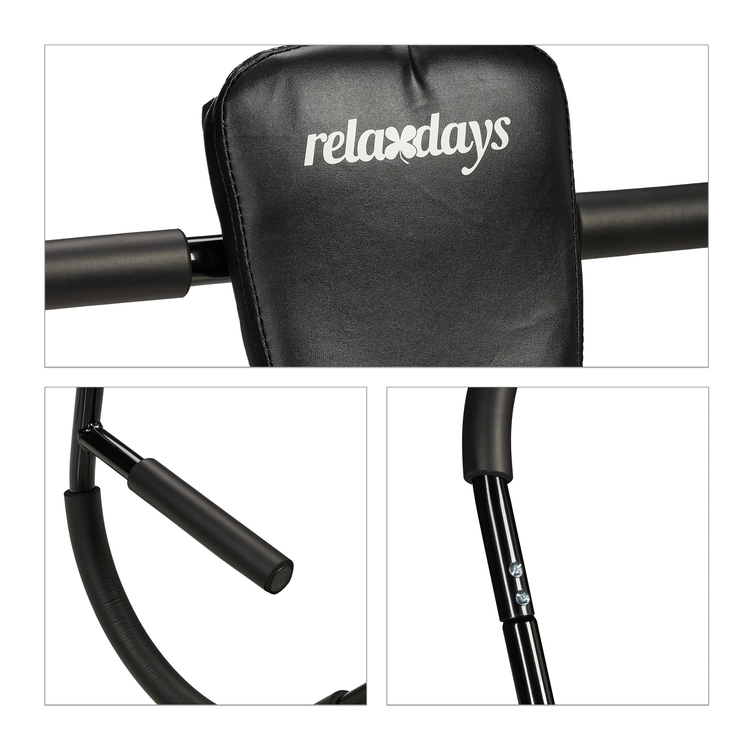 Relaxdays Bauchtrainer, Bauchmuskeltrainer, HxBxT: 68,5 x 69 x 65 cm, effektives Training zuhause, für Sit-Ups