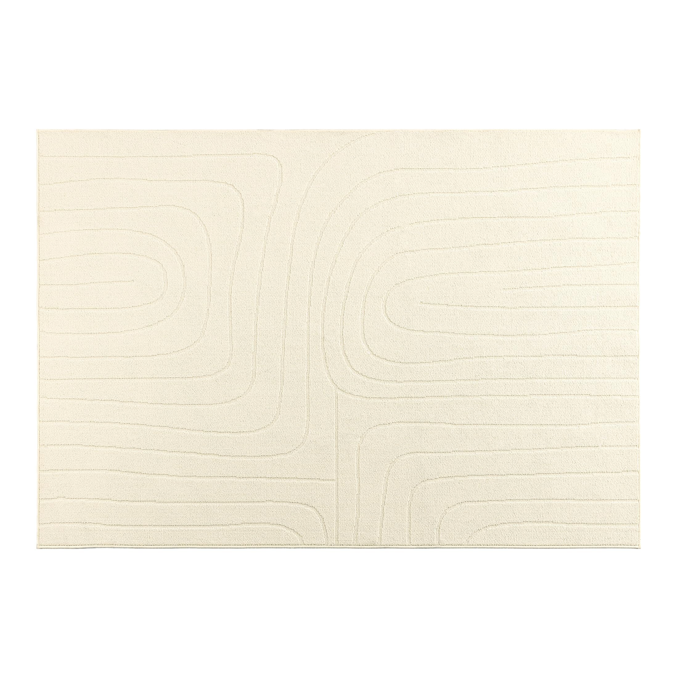 Sonive Tappeto da Cucina Motivo a Linee, Impermeabile, Antiscivolo, Lavabile, Morbido per Interni/Esterni (Soggiorno, Camera, Cameretta) 160x230 cm Beige