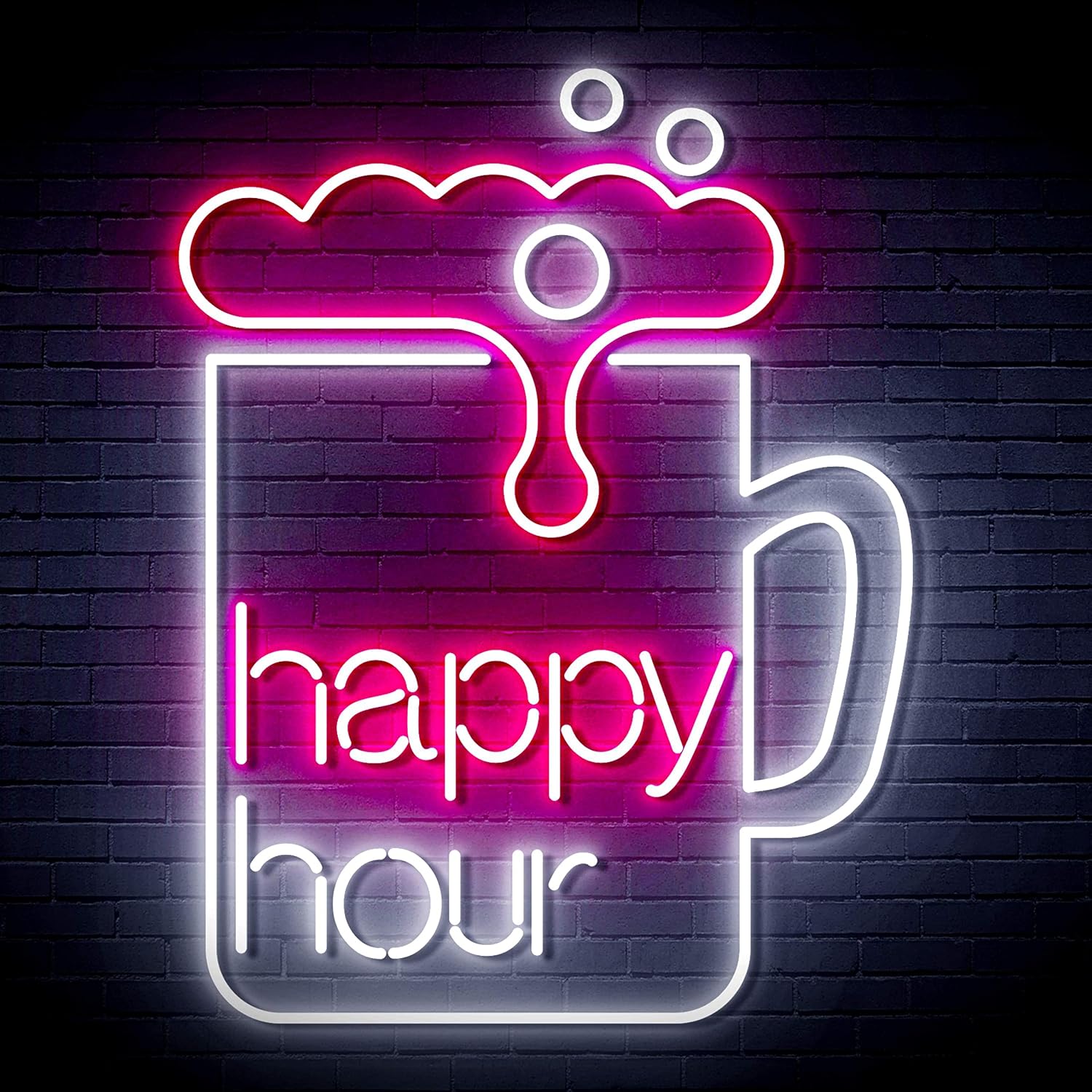 ADVPRO Happy Hour with Beer Extra-Large Ultra-Bright LED Neon Sign - Multi-Color 4 - st16s54-fn-j0038-m4
