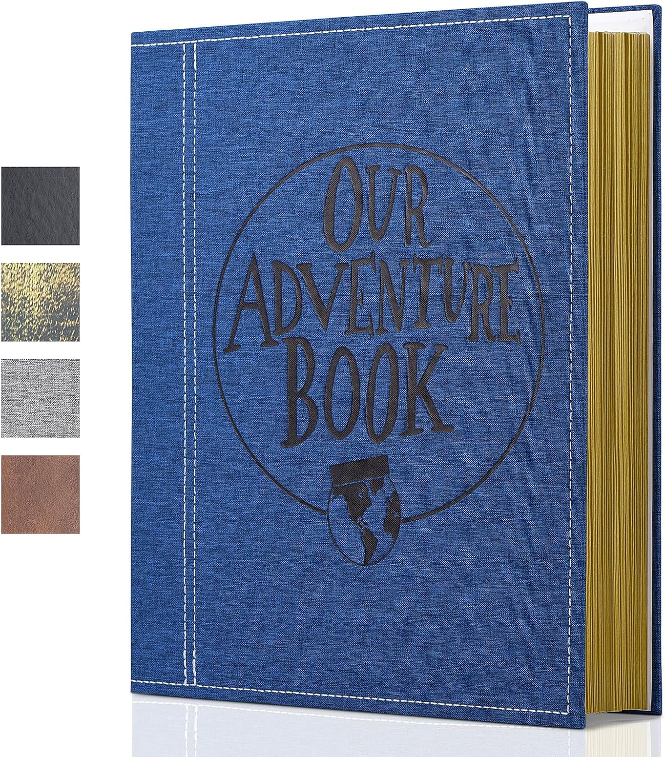 Large Adventure Book Photo Album Magnetic, 13"x11.5",DIY,Handmade for Anniversary,Family Memories Accommodates 3x5 to 8x10 Photos Inspired by 'Up',Perfect for Couples, Friend,Travel Memories(Blue)