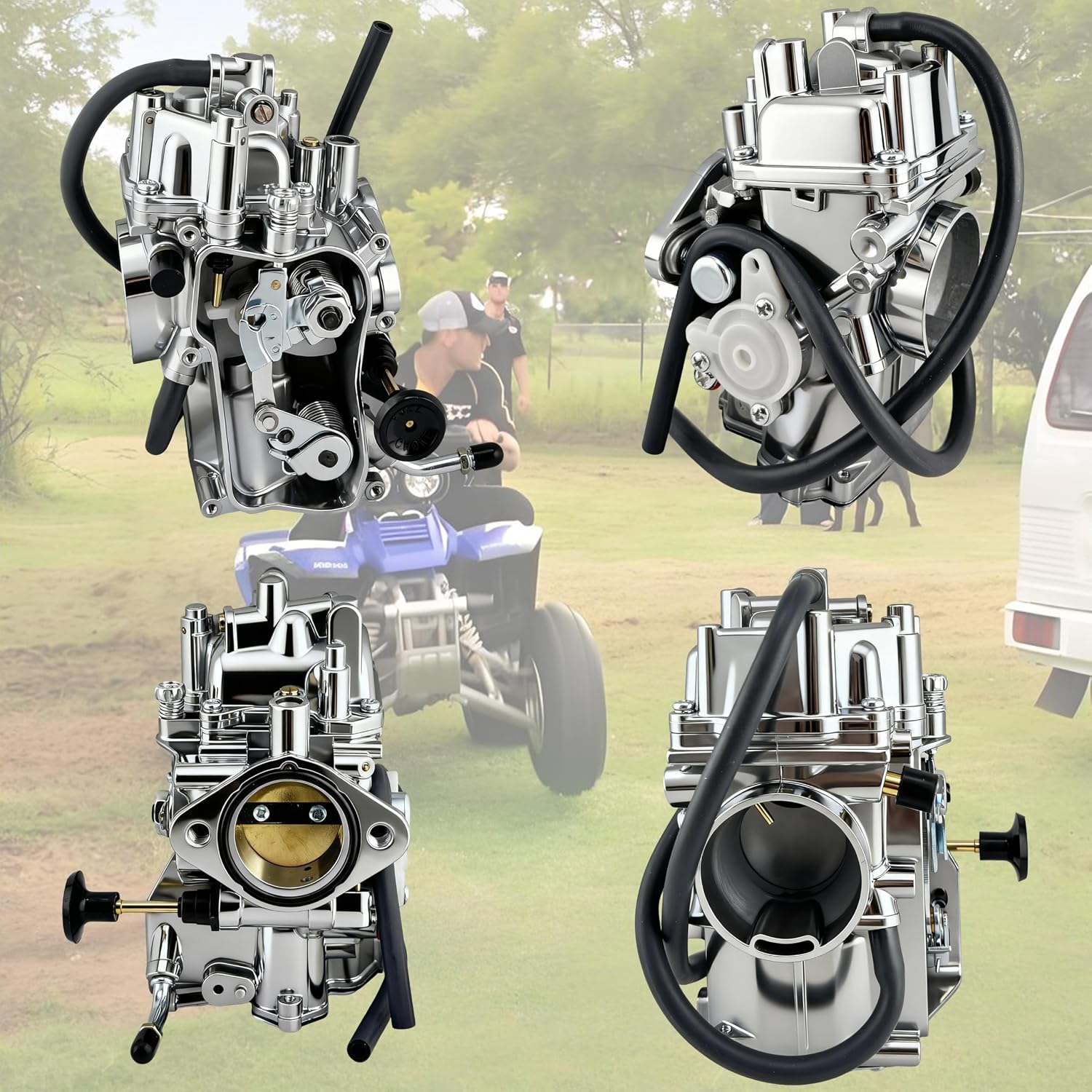 Carburetor Kit Fit For Yamaha YFM350 Moto-4 1987-1990 & 1992-1995,Warrior 350 YFM350 1987-2004,Big Bear 350 YFM350 1987-1998, Kodiak 400 YFM400 1996-1998