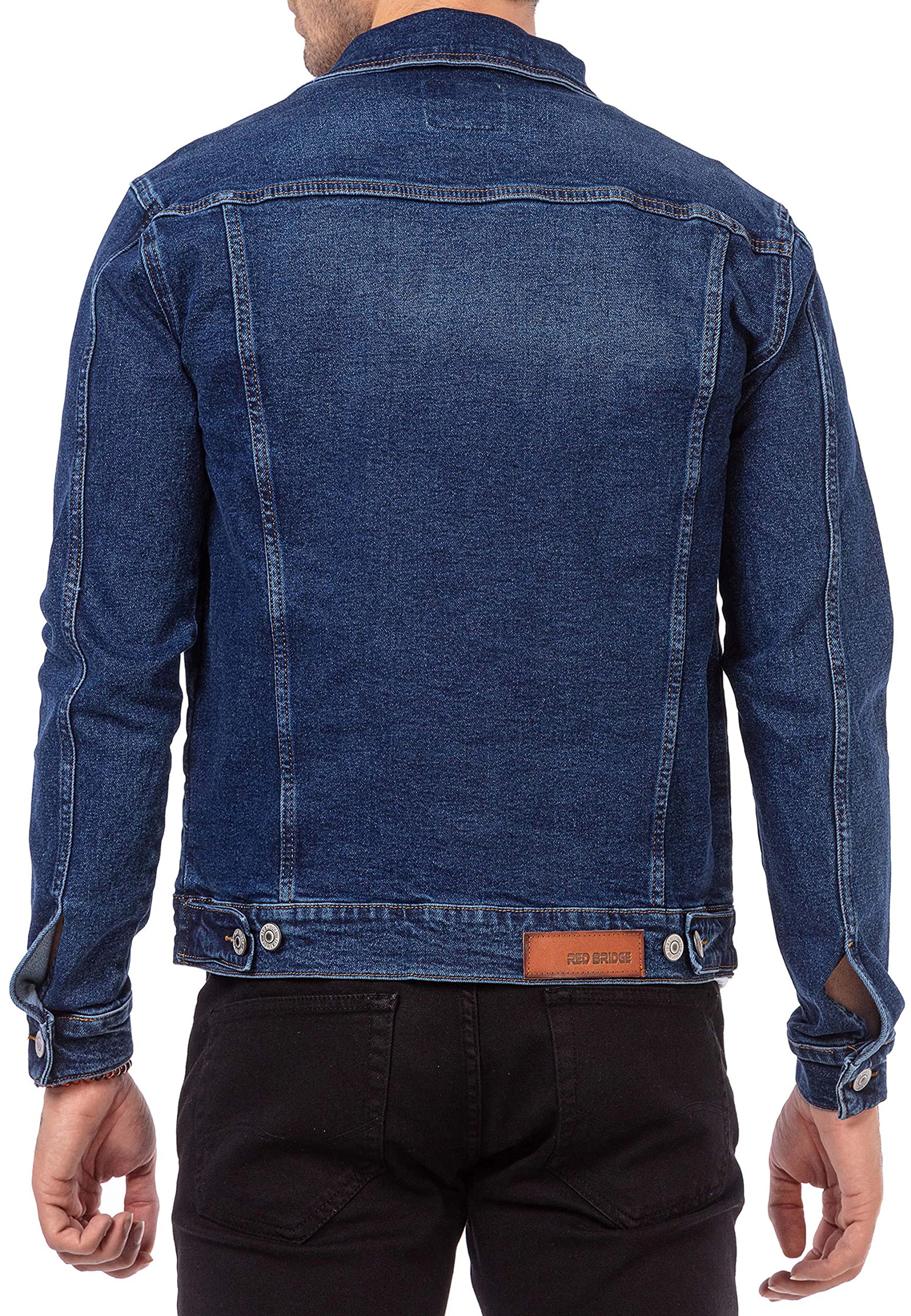 RED BRIDGE Chaqueta vaquera para hombre de algodón con bolsillos y botones delanteros Azul