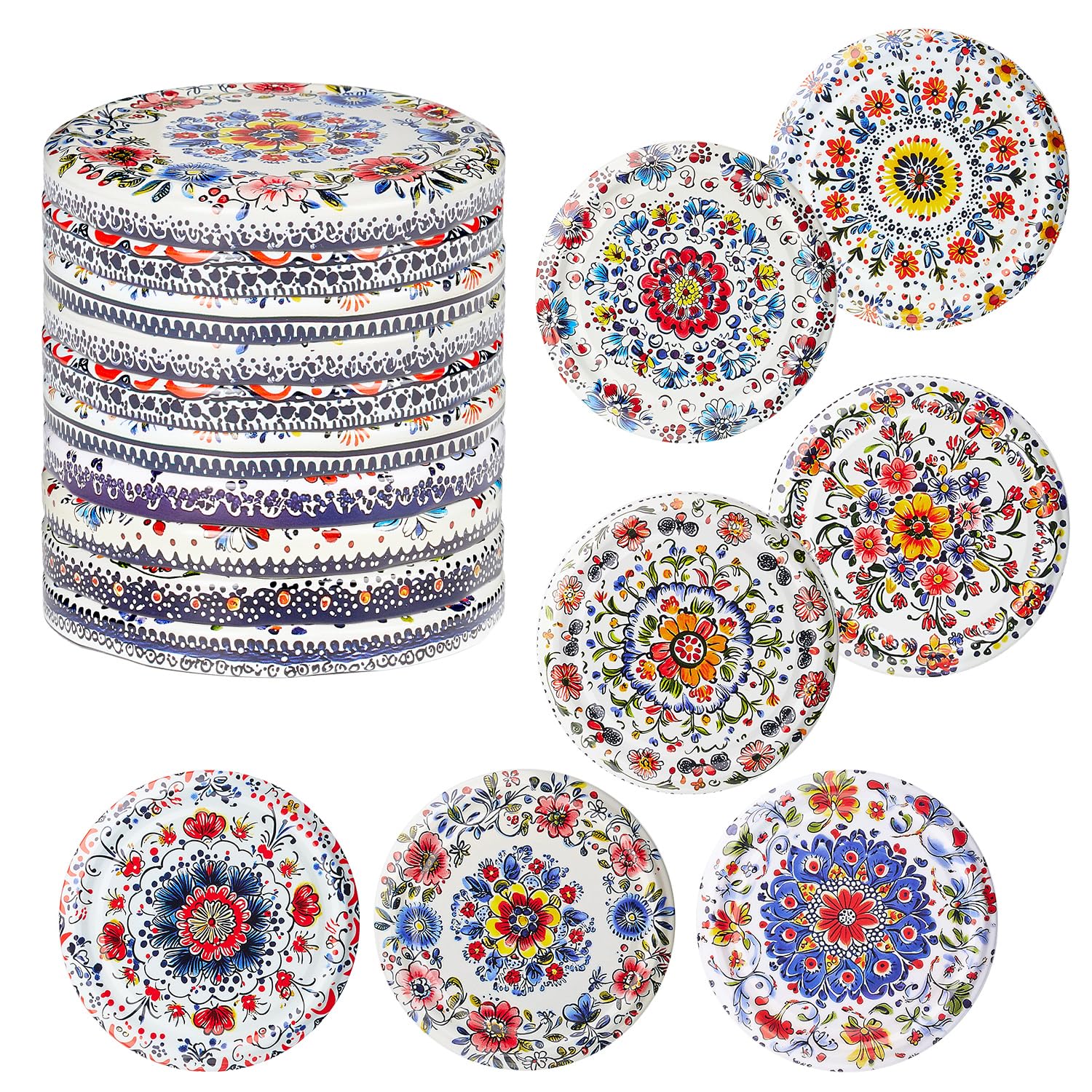 Coperchi per barattoli 82 mm, chiusura a vite, tappi twist-off (colore ceramica MIX, 100 pezzi)
