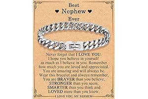 Mens Cuban Bracelet Set Silver Snowflakes | Graduation Gift for Men Boys...