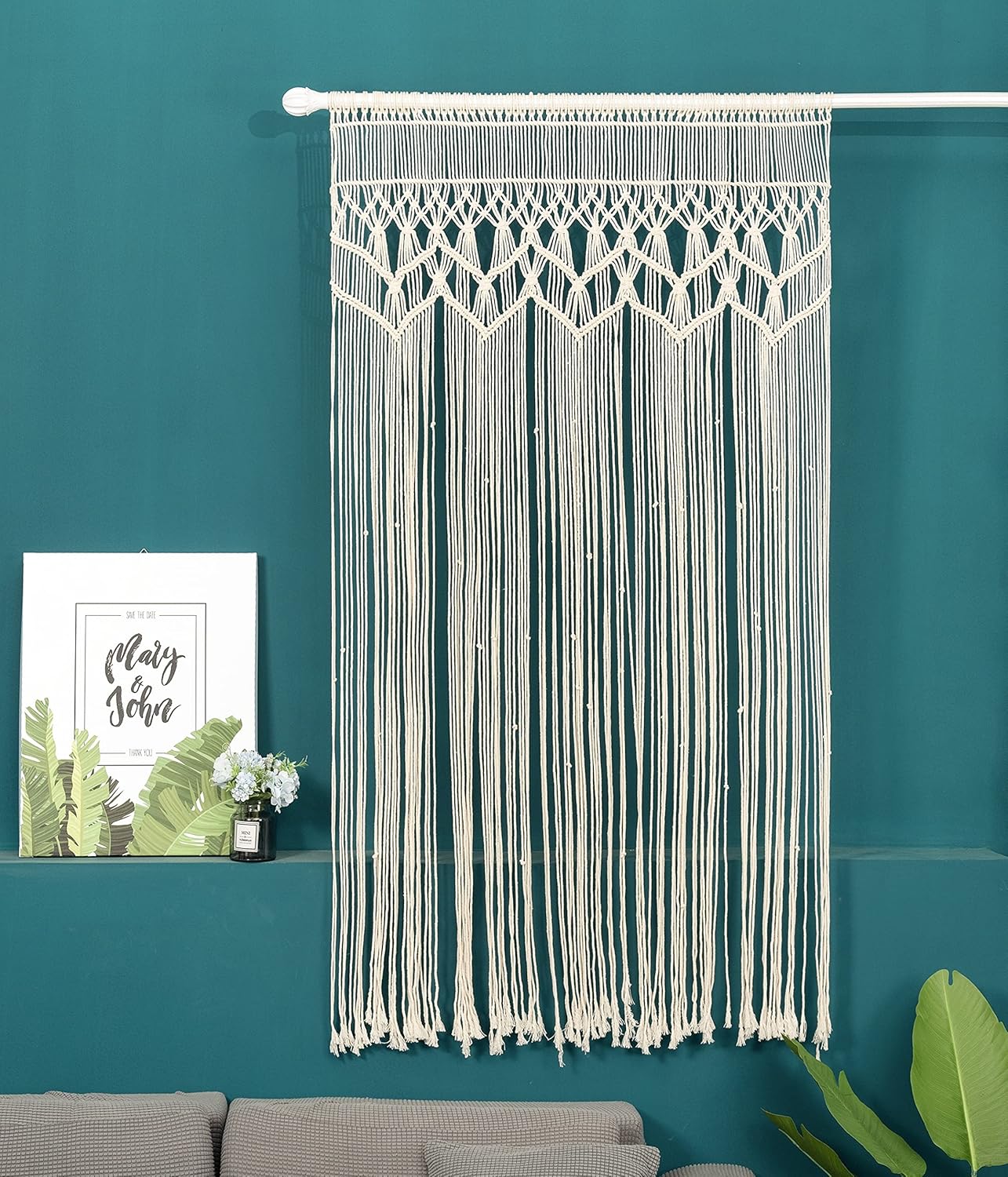 Homesunshine Macrame Wall Hanging Tapestry- Macrame Door Hanging, Room Divider, Macrame Curtains, Window Curtain, Door Curtains, Wedding Backdrop Arch Boho Wall Decor,35x73inch (35X73)